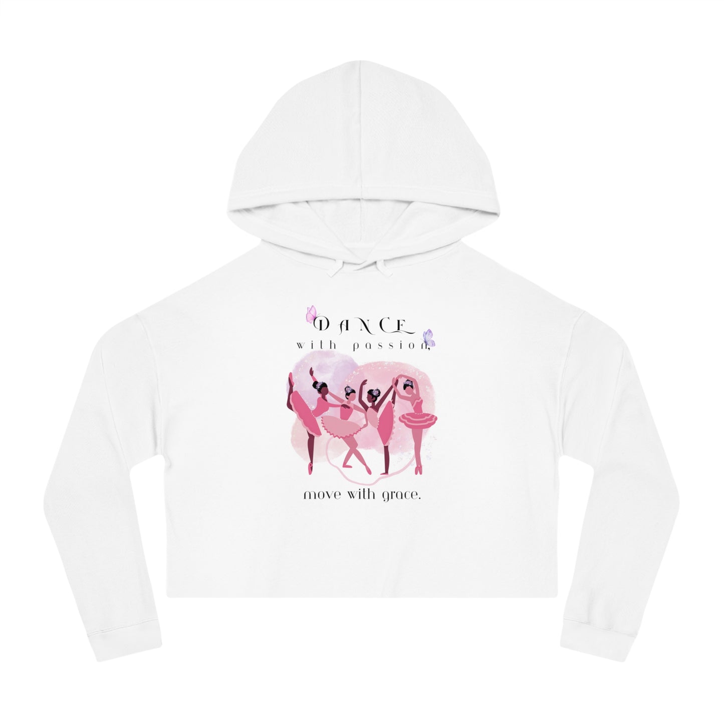 Dance with Passion and Move with Grace Crop Hoodie - Stylish Dance Apparel