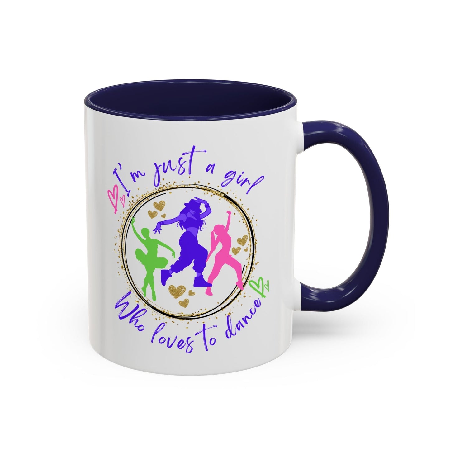 Accent Coffee Mug (11, 15oz) I'm Just a Girl Who Loves to Dance" Ceramic Mug - aburgessandco.com