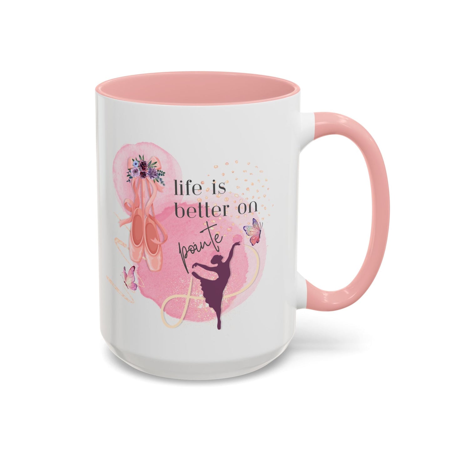 Accent Coffee Mug (11, 15oz) Life is Better on Pointe Ballerina - aburgessandco.com