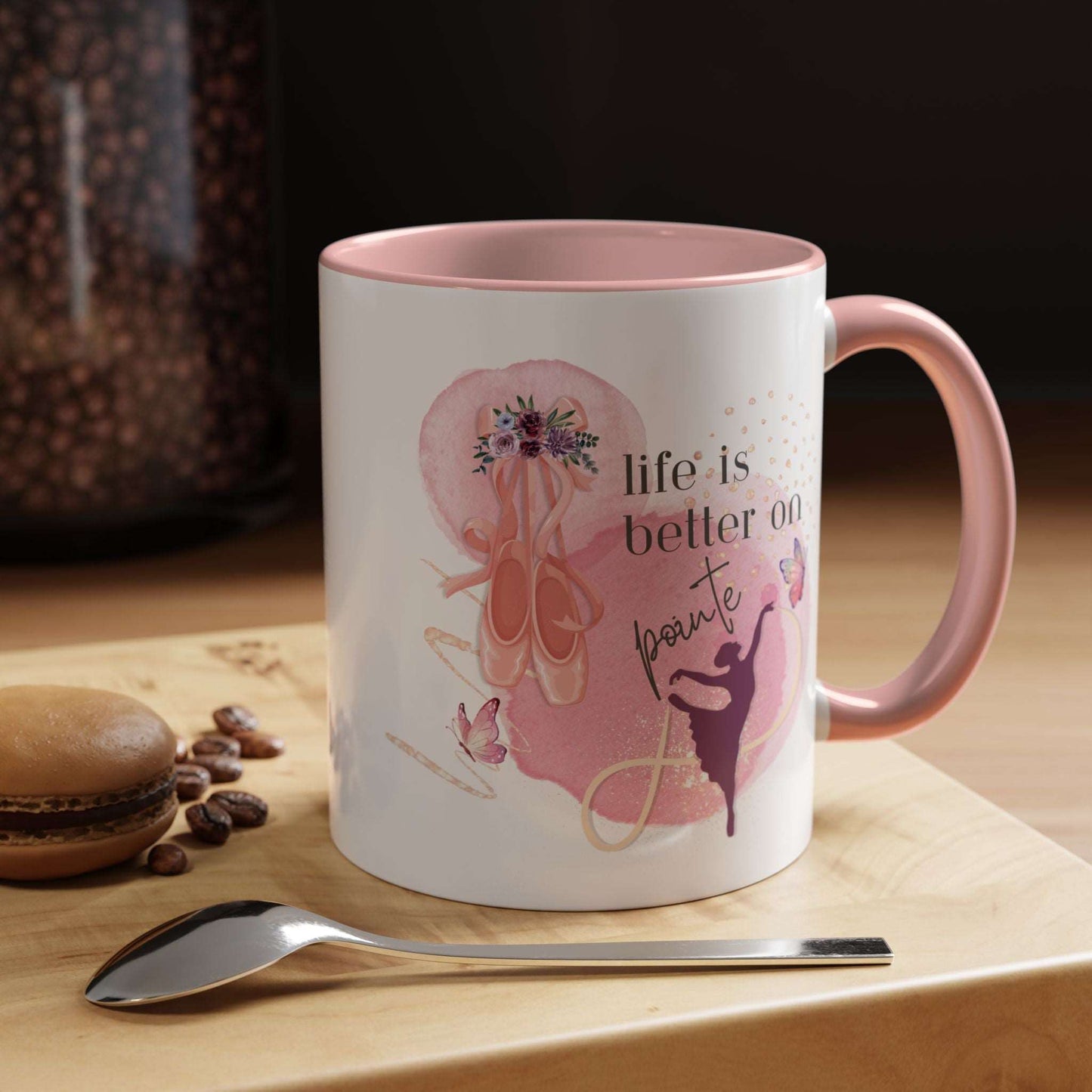 Accent Coffee Mug (11, 15oz) Life is Better on Pointe Ballerina - aburgessandco.com