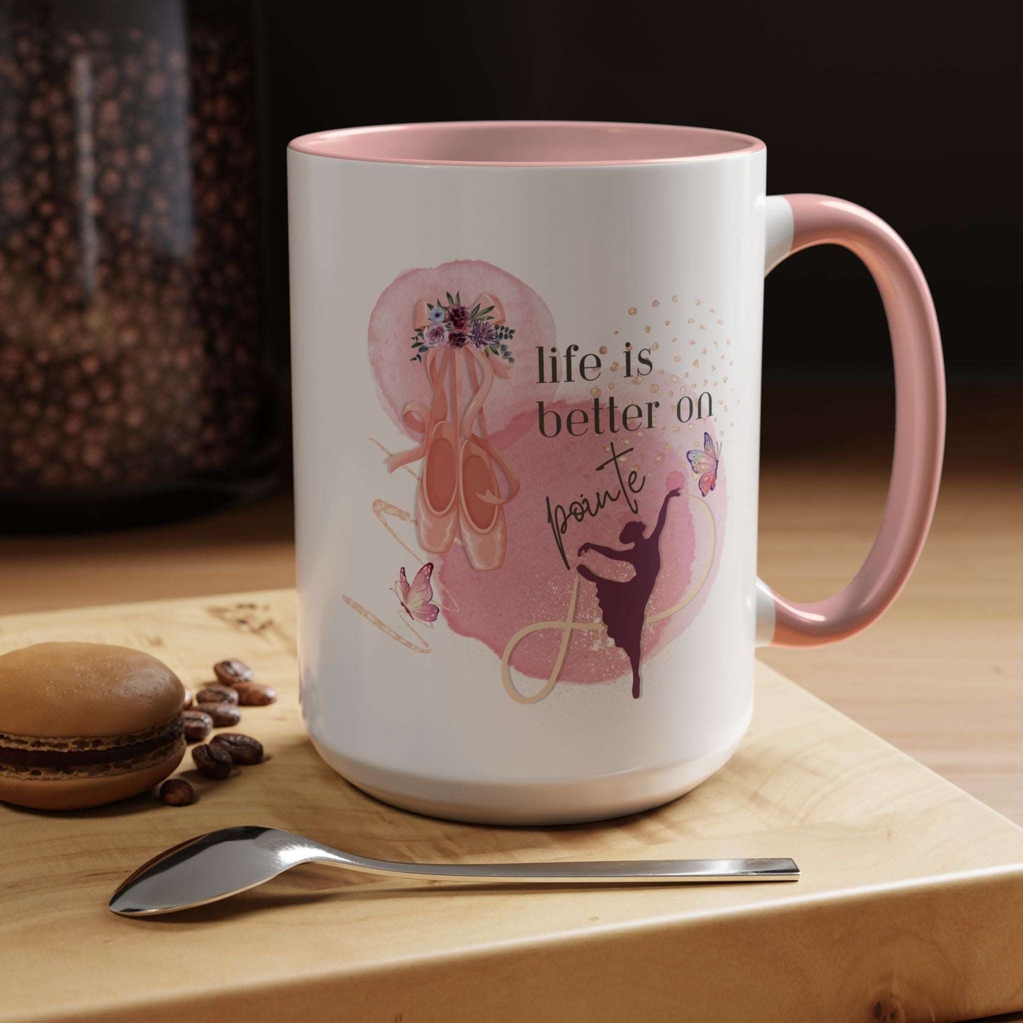 Accent Coffee Mug (11, 15oz) Life is Better on Pointe Ballerina - aburgessandco.com