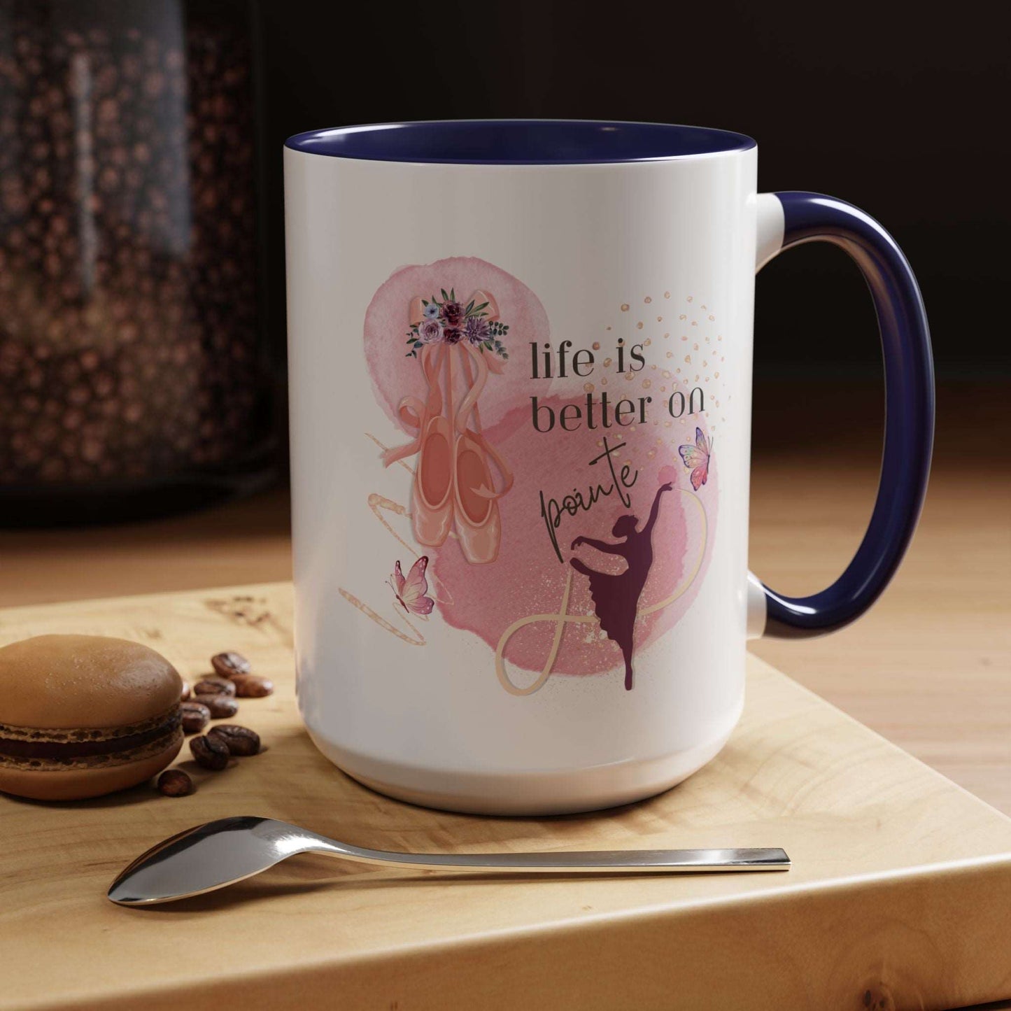 Accent Coffee Mug (11, 15oz) Life is Better on Pointe Ballerina - aburgessandco.com