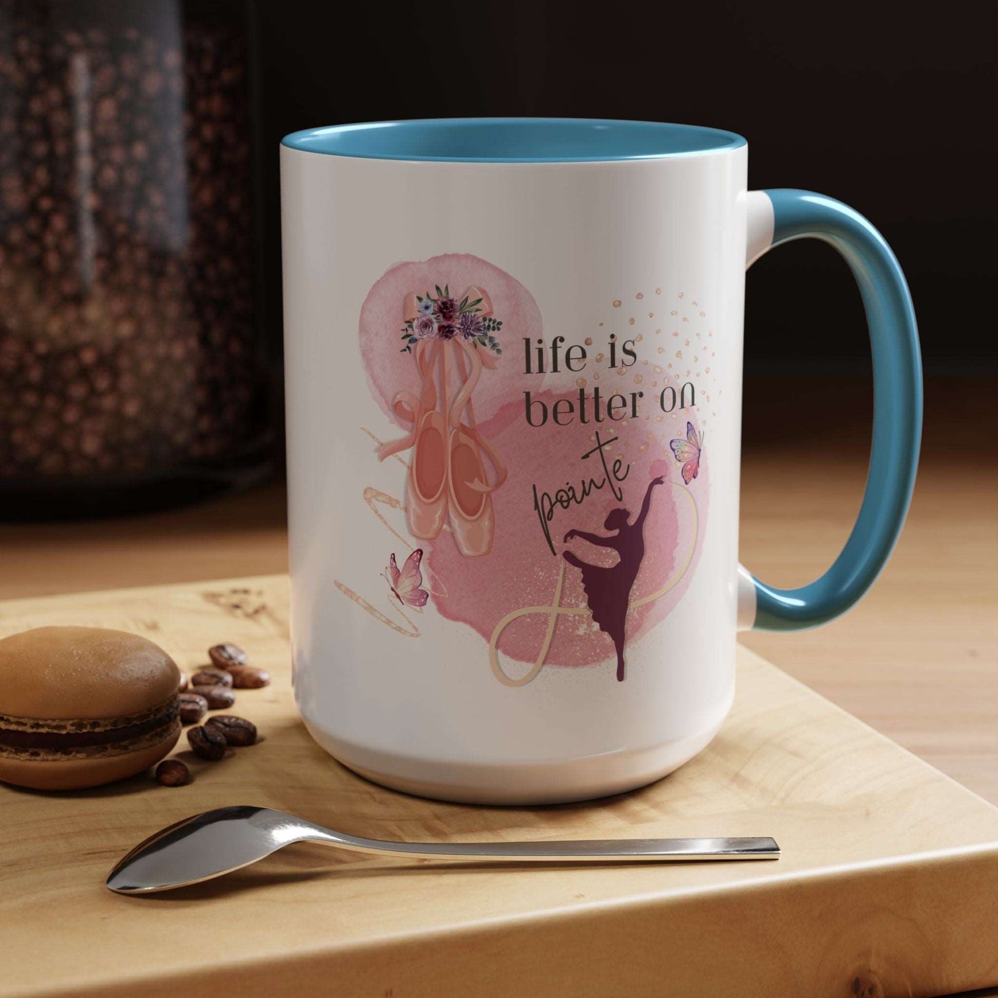 Accent Coffee Mug (11, 15oz) Life is Better on Pointe Ballerina - aburgessandco.com