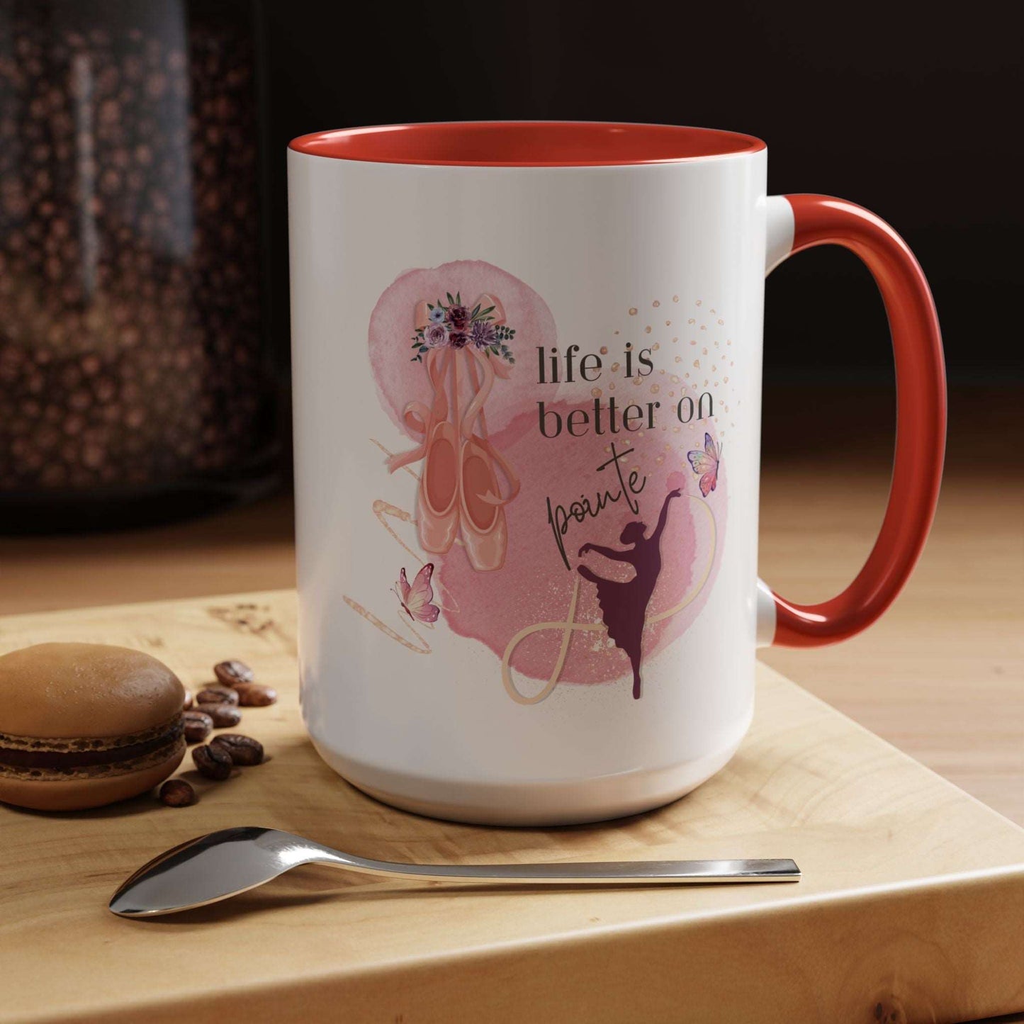 Accent Coffee Mug (11, 15oz) Life is Better on Pointe Ballerina - aburgessandco.com