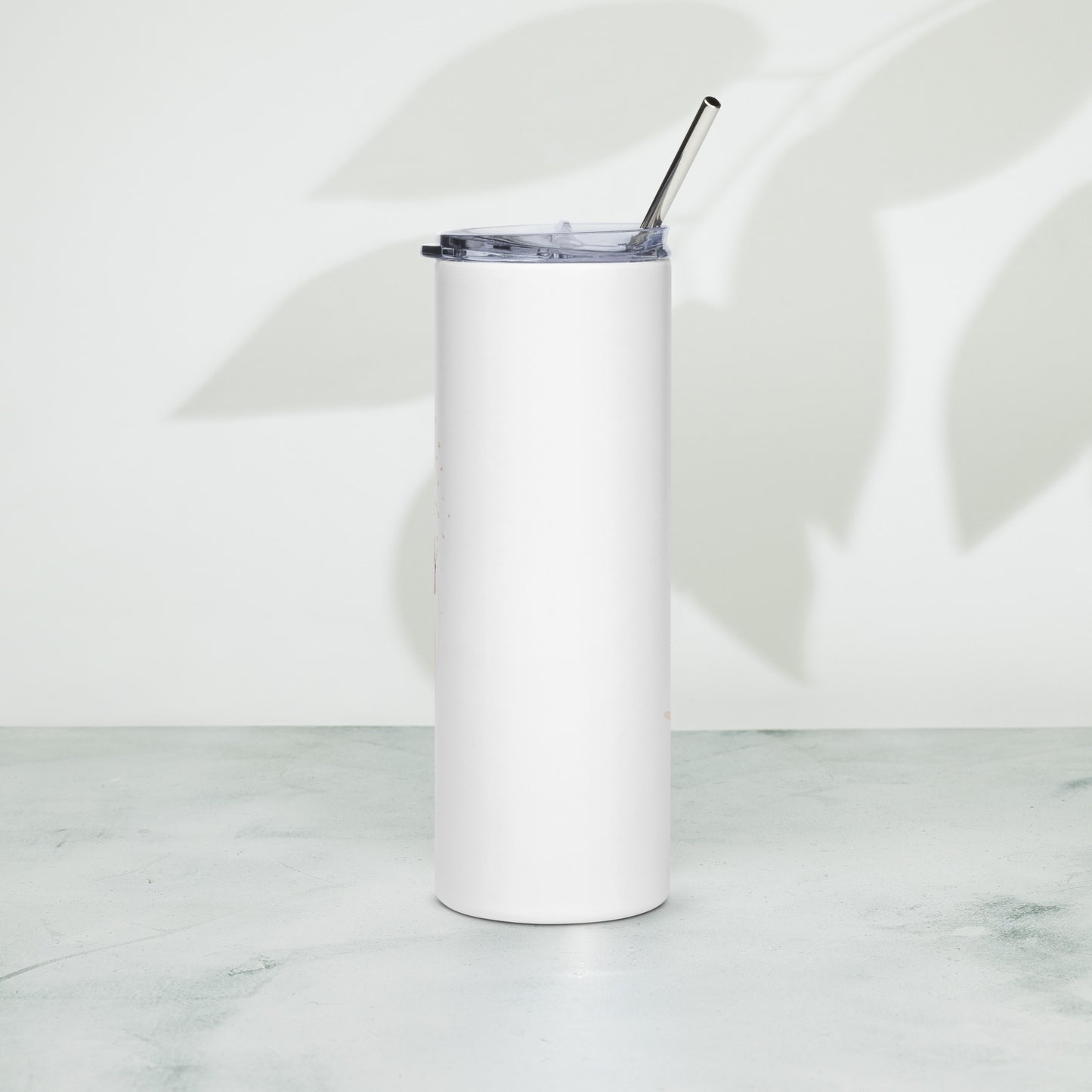 Stainless Steel Tumbler White with Straw- Life is better on point