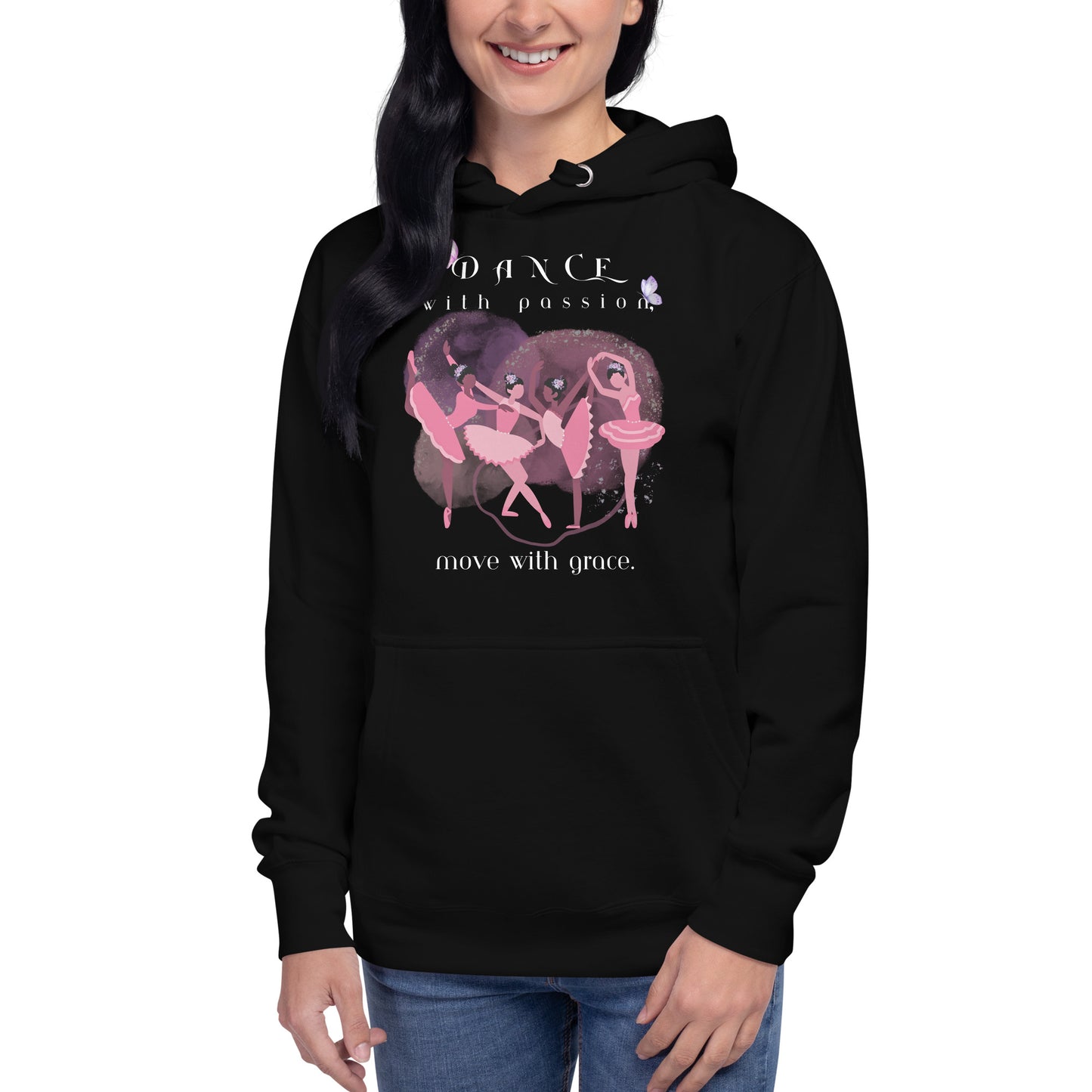 *Stay Cozy and Elegant with the "Dance with Passion, Move with Grace" Hoodie – A Perfect Fit for Dancers