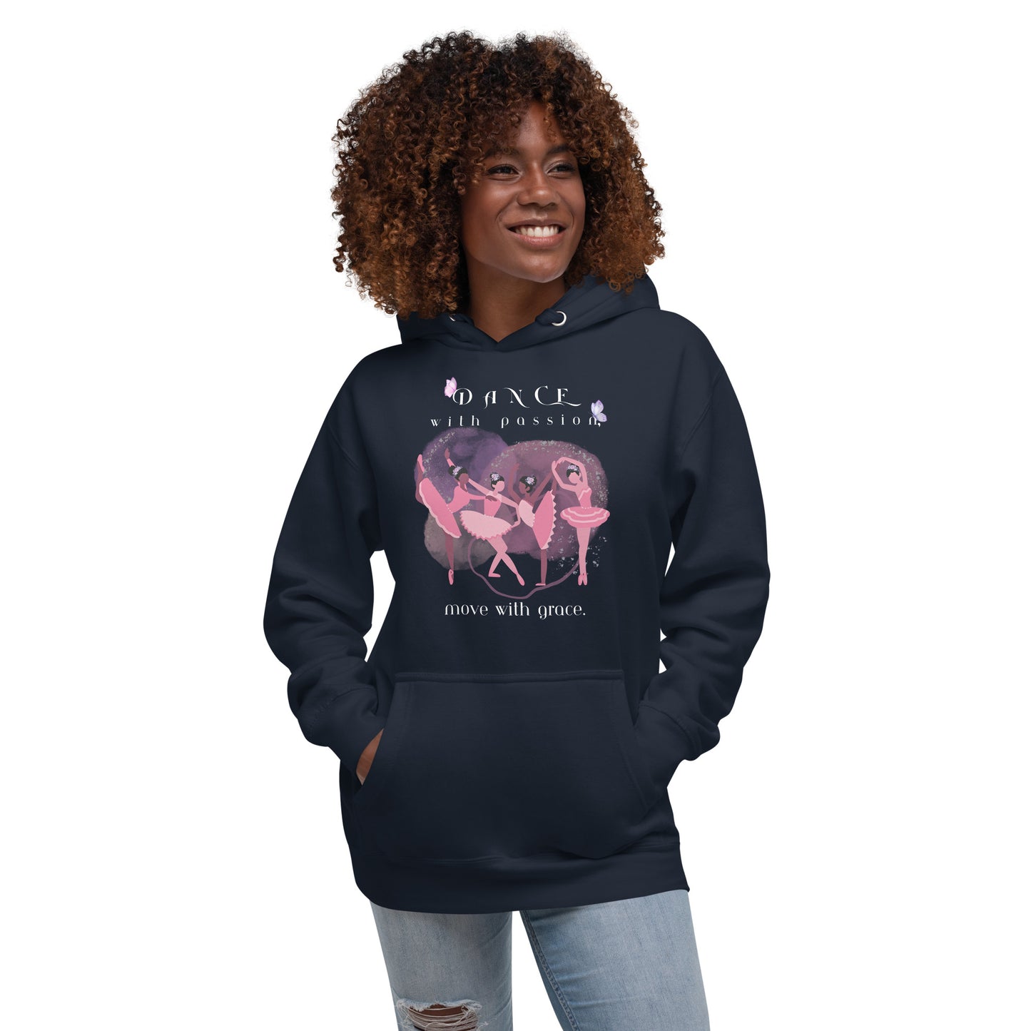 *Stay Cozy and Elegant with the "Dance with Passion, Move with Grace" Hoodie – A Perfect Fit for Dancers