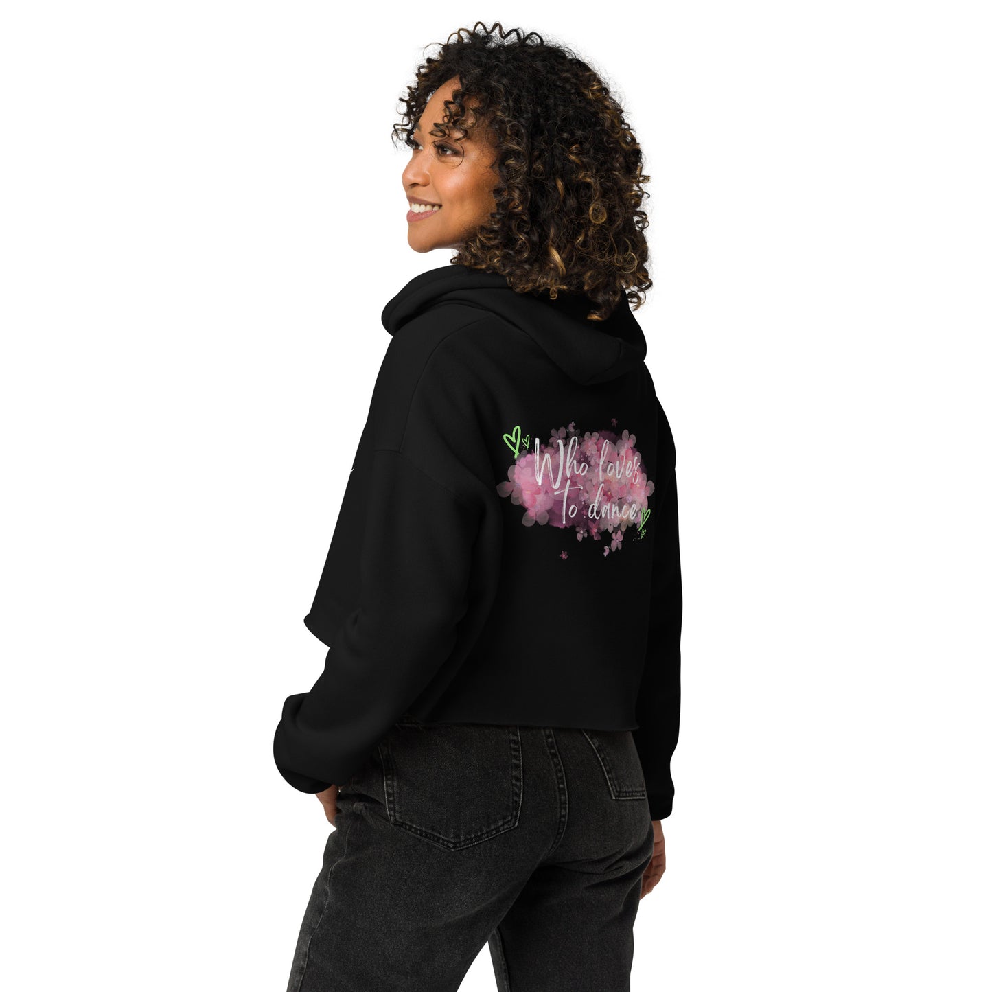 Sudadera corta con capucha para bailarines – Art in Motion | negro y verde militar.