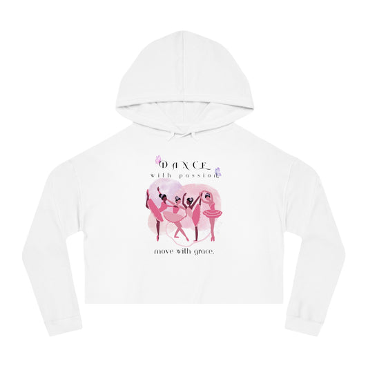 Dance with Passion and Move with Grace Crop Hoodie - Stylish Dance Apparel