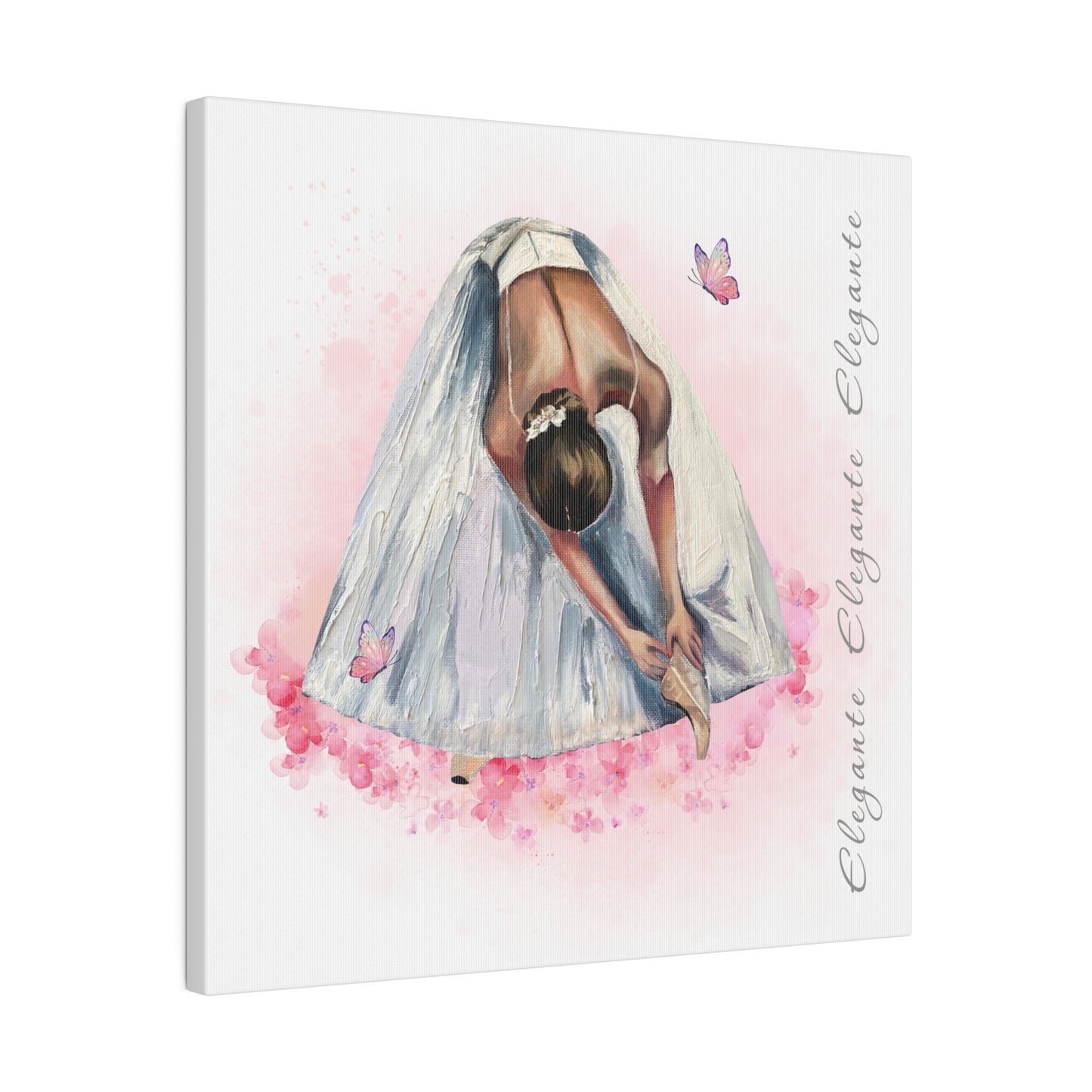 Matte Canvas Print - Elegant Ballerina Dancer - White Background