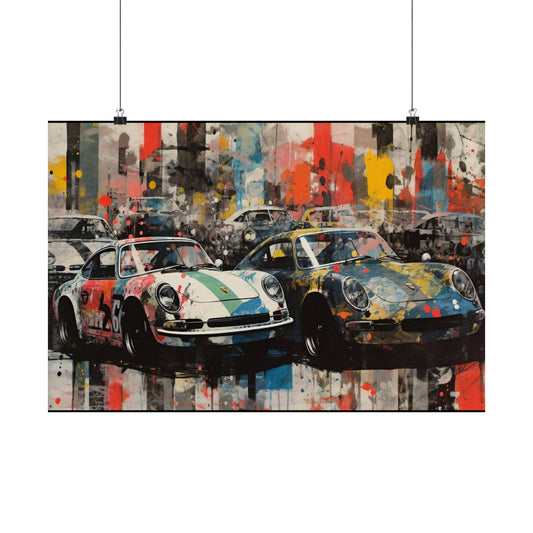 Matte Horizontal Posters - Porsche race cars