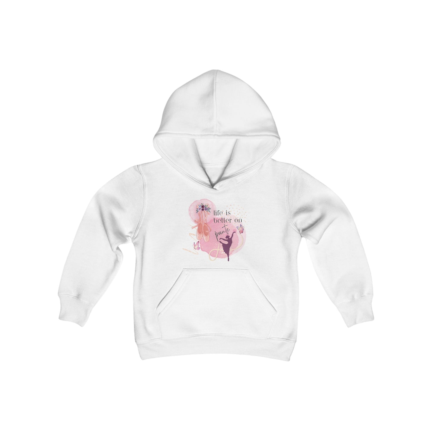 Girls Hooded Sweatshirt for Dancers - Life is better on pointe