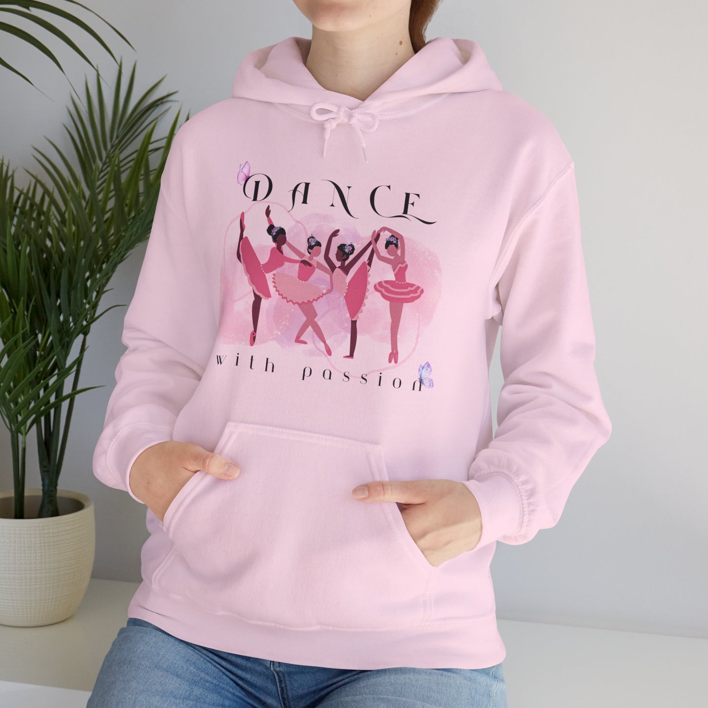 Hooded Sweatshirt  (Unisex Heavy Blend™) Dance with Passion in pink