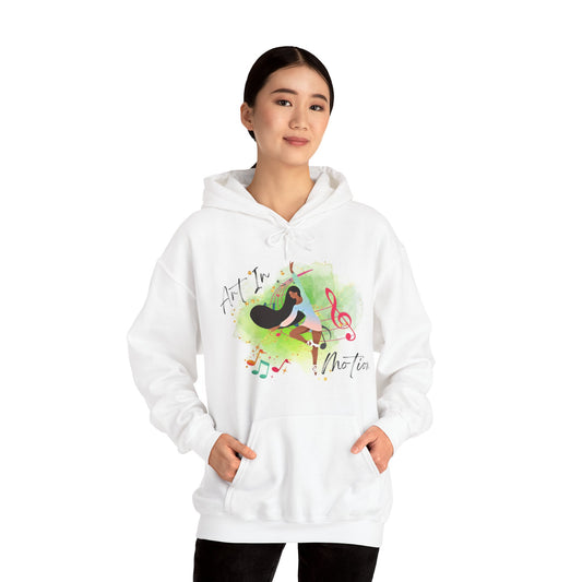 Hooded Sweatshirt - Art In Motion with African Decent Dancer - White