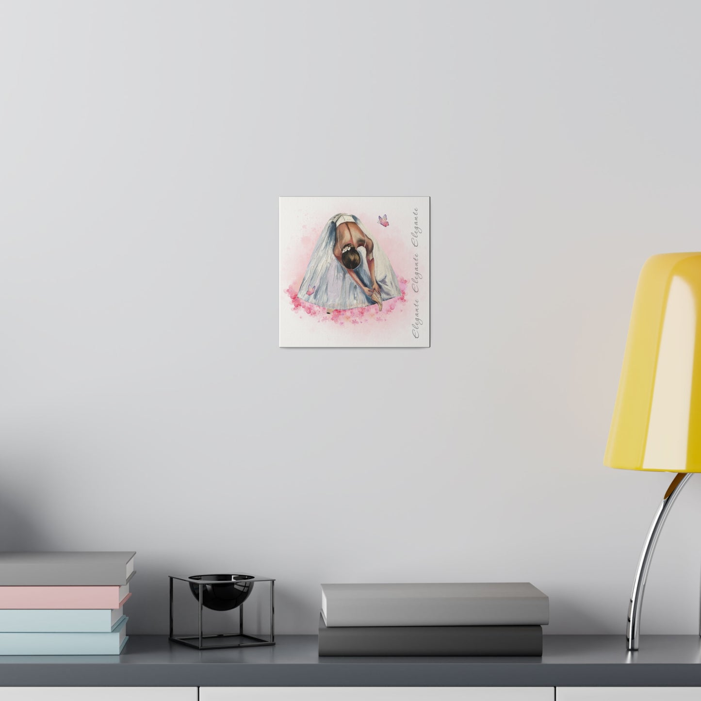 Matte Canvas Print - Elegant Ballerina Dancer - White Background