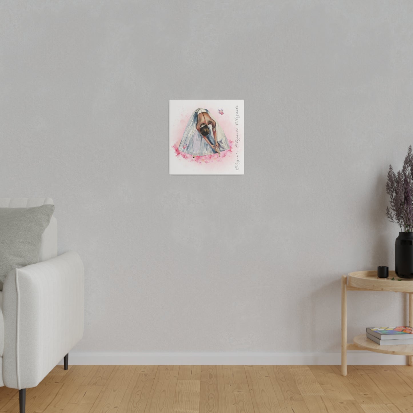 Matte Canvas Print - Elegant Ballerina Dancer - White Background