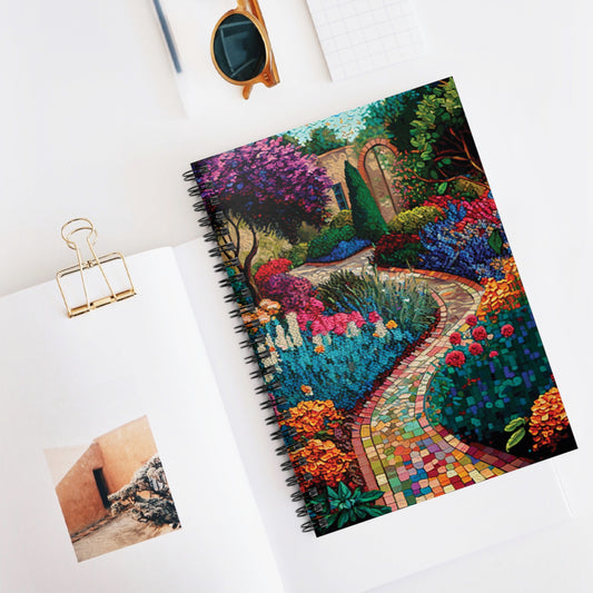 spiral notebook - Ruled Line - A mosaic colorful garden