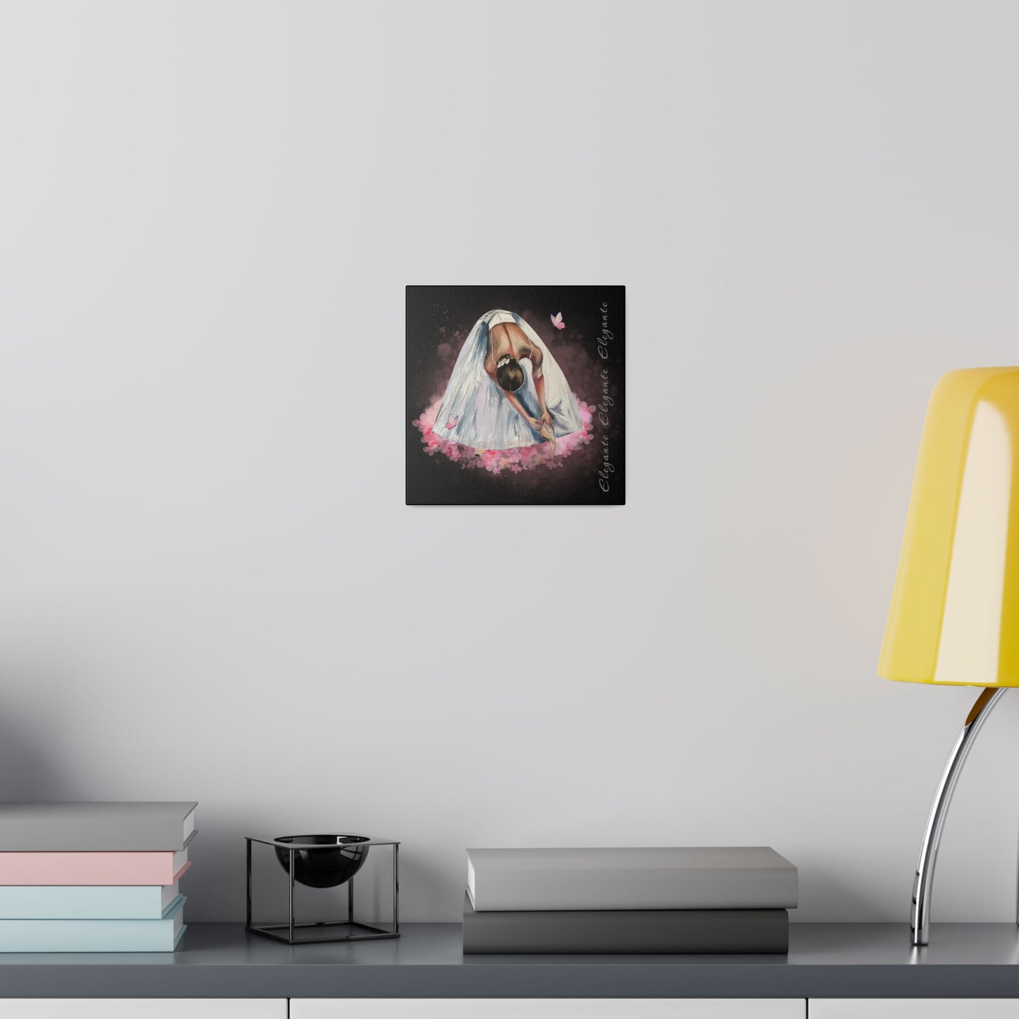 Matte Canvas Print - Elegant Ballerina Dancer - Black Background