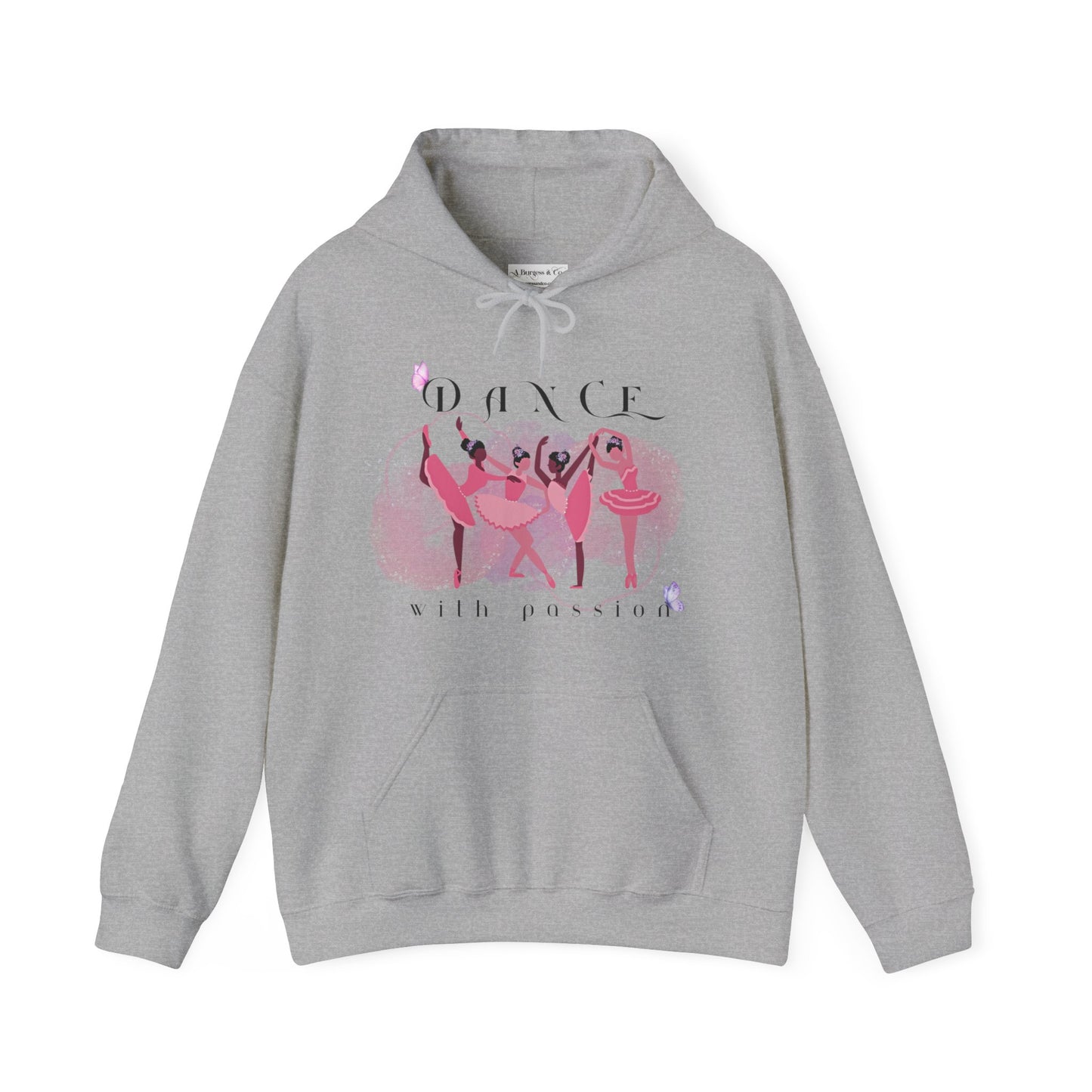 Hooded Sweatshirt  (Unisex Heavy Blend™) Dance with Passion in gray