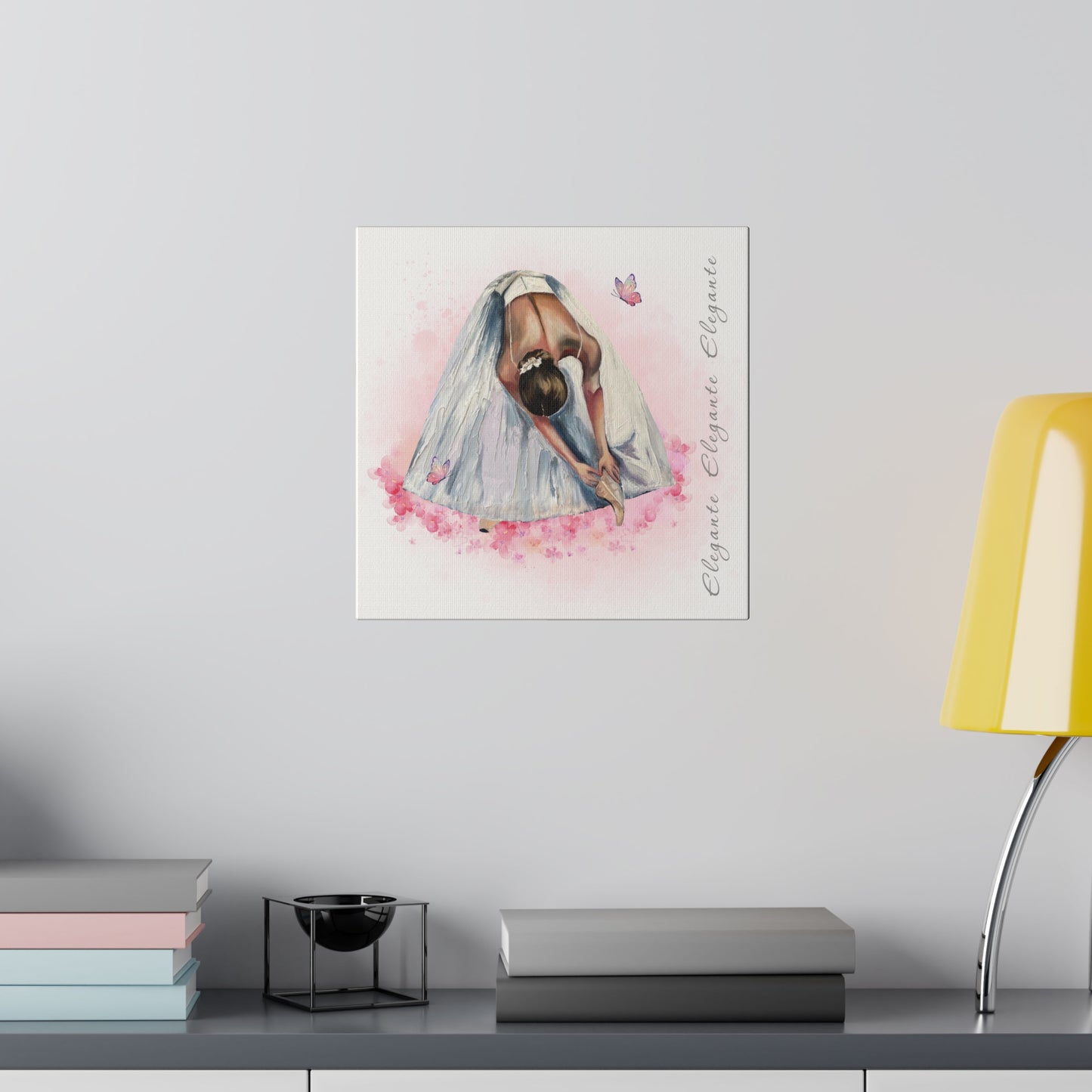 Matte Canvas Print - Elegant Ballerina Dancer - White Background