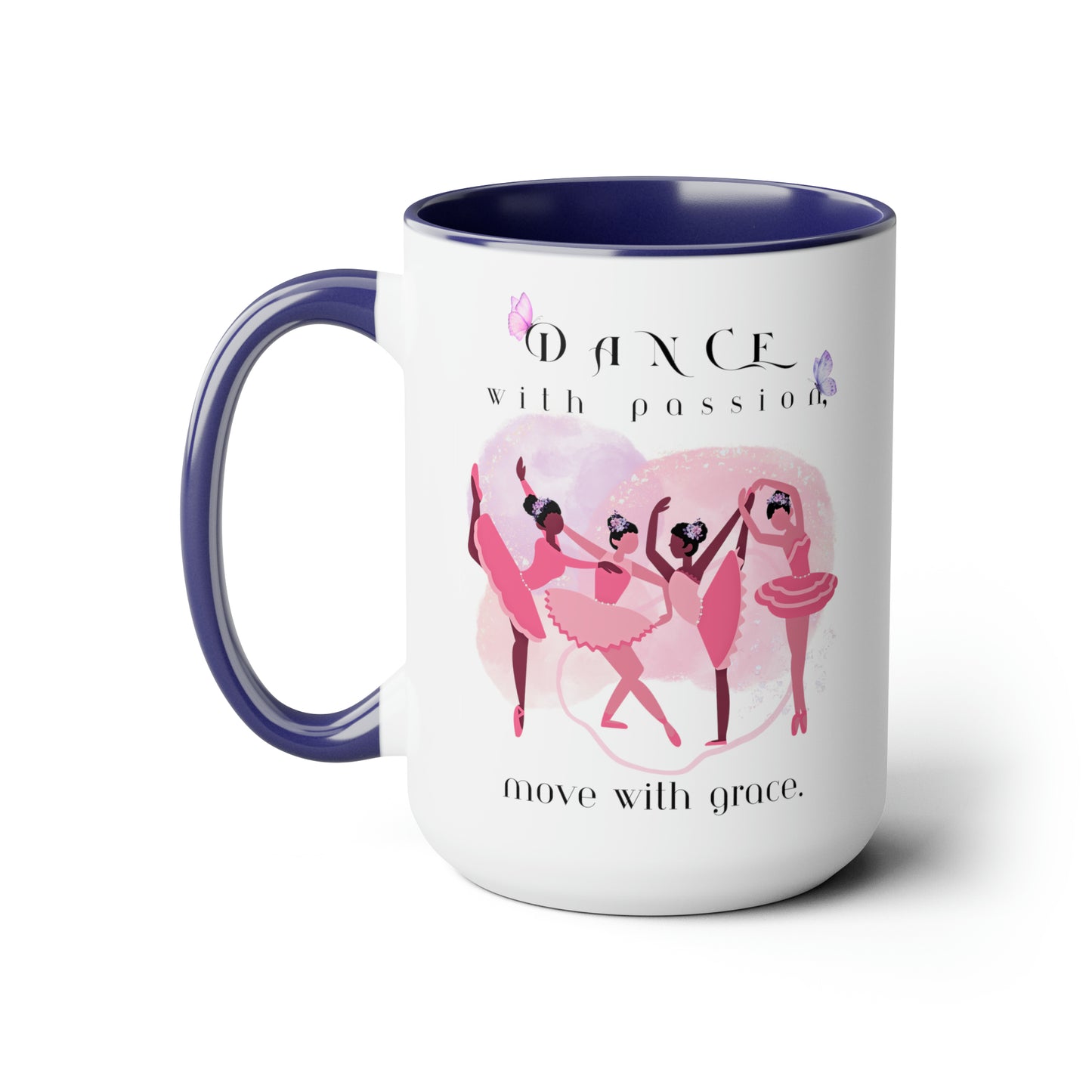 Two-Tone Coffee Mugs - Dance with passion Ballerina