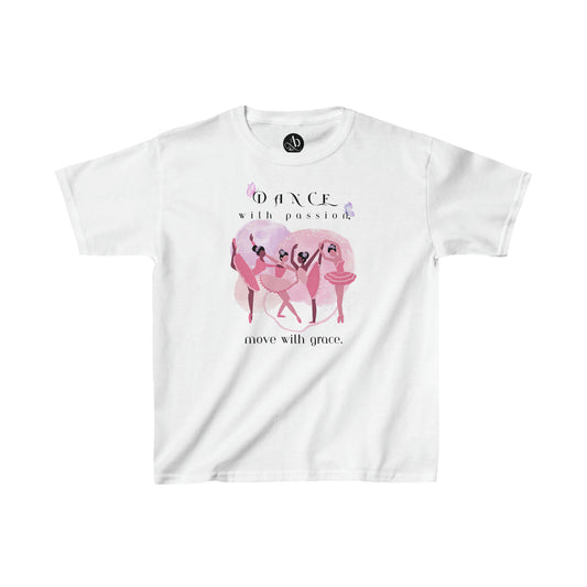 Kids Heavy Cotton™ Tee - Dance with passion - white