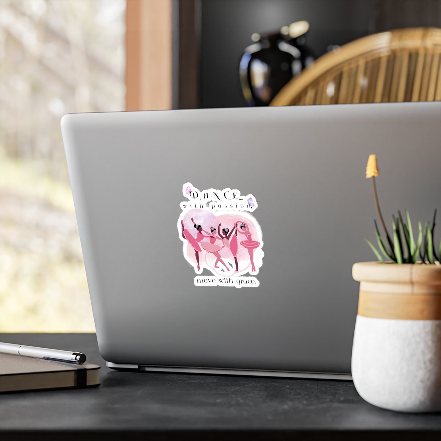 "Dance with Passion, Move with Grace" Kiss-Cut Vinyl Stickers: Elevate Your Dance Gear