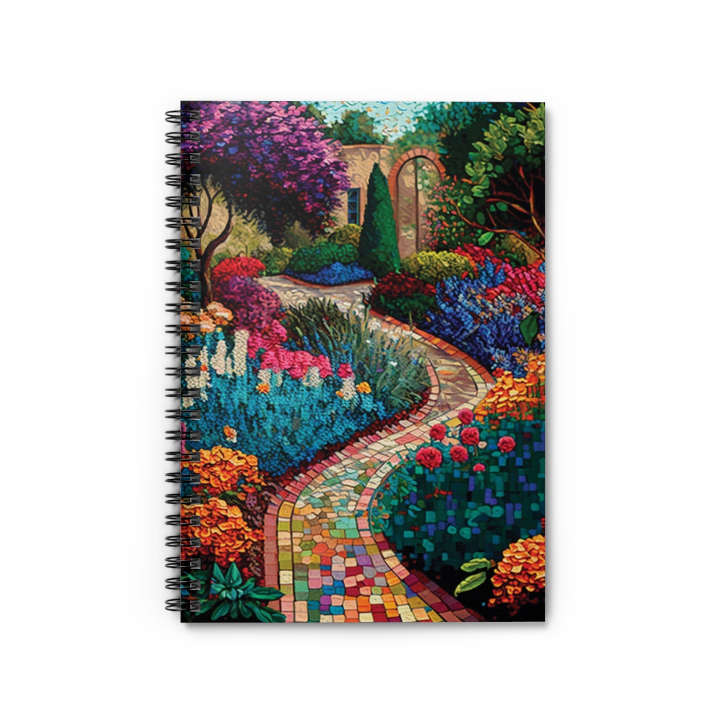 spiral notebook - Ruled Line - A mosaic colorful garden