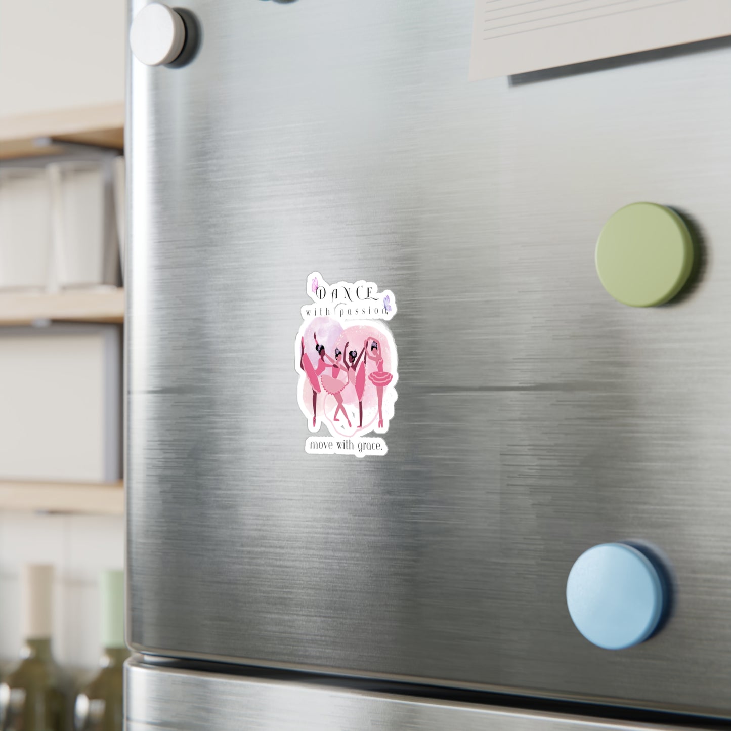 "Dance with Passion, Move with Grace" Kiss-Cut Vinyl Stickers: Elevate Your Dance Gear