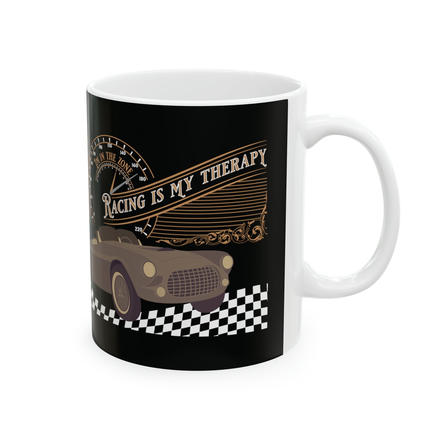 Ceramic Mug, 11oz - Racing is My Therapy