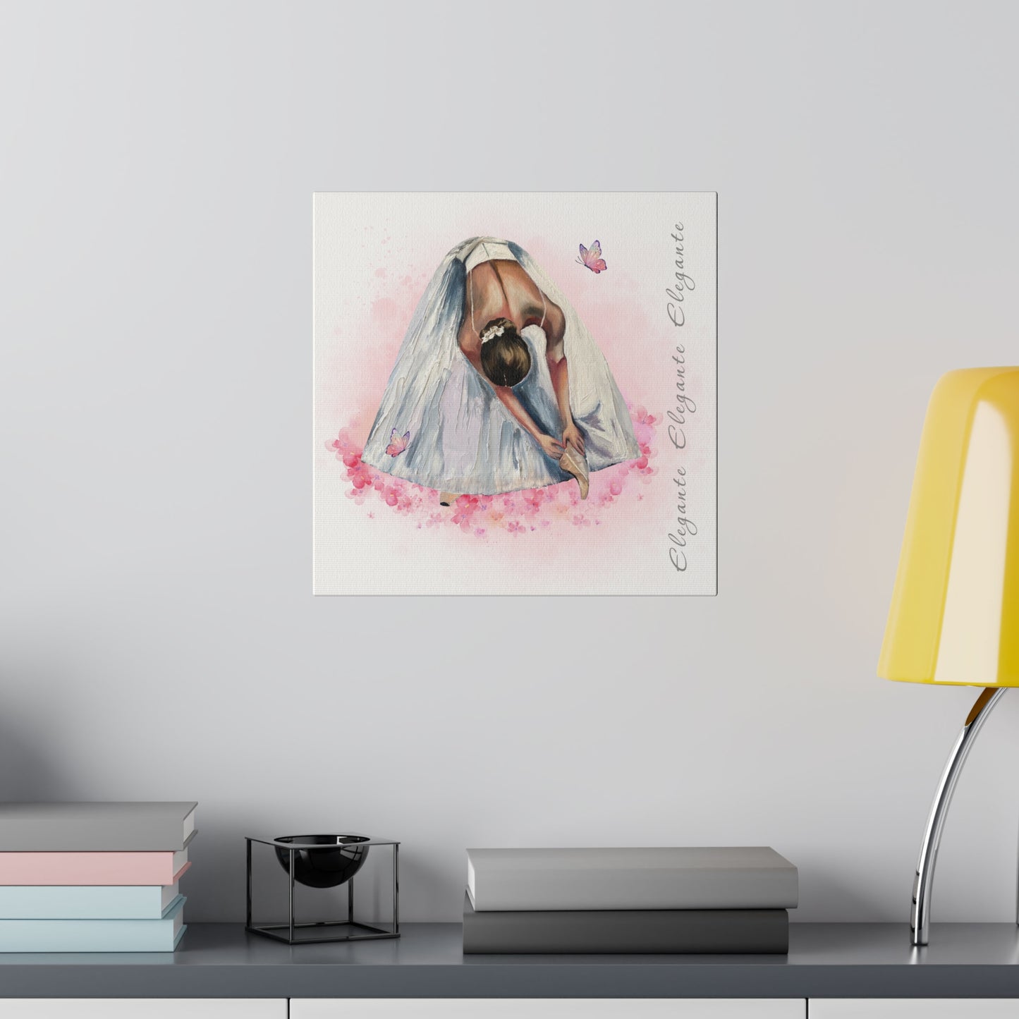 Matte Canvas Print - Elegant Ballerina Dancer - White Background