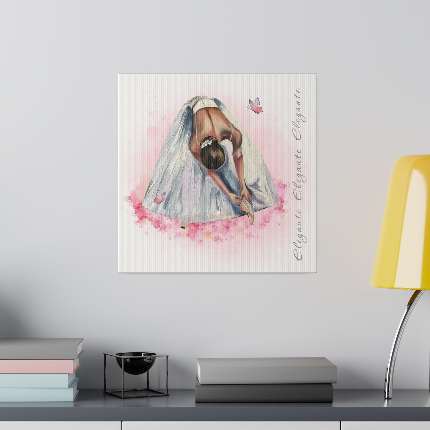 Matte Canvas Print - Elegant Ballerina Dancer - White Background