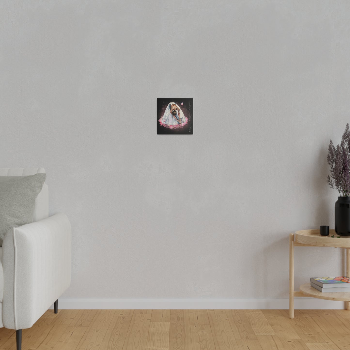 Matte Canvas Print - Elegant Ballerina Dancer - Black Background