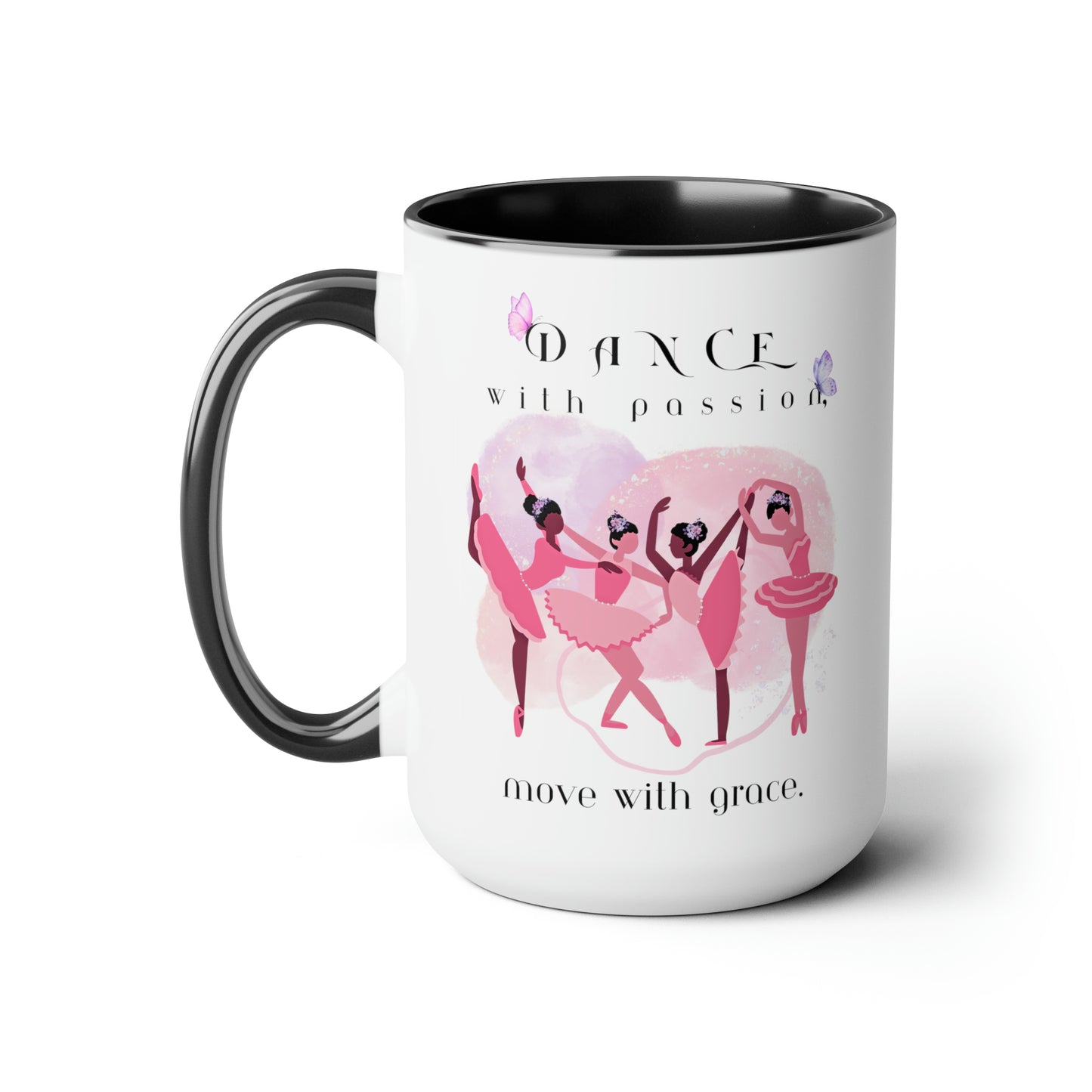 Two-Tone Coffee Mugs - Dance with passion Ballerina