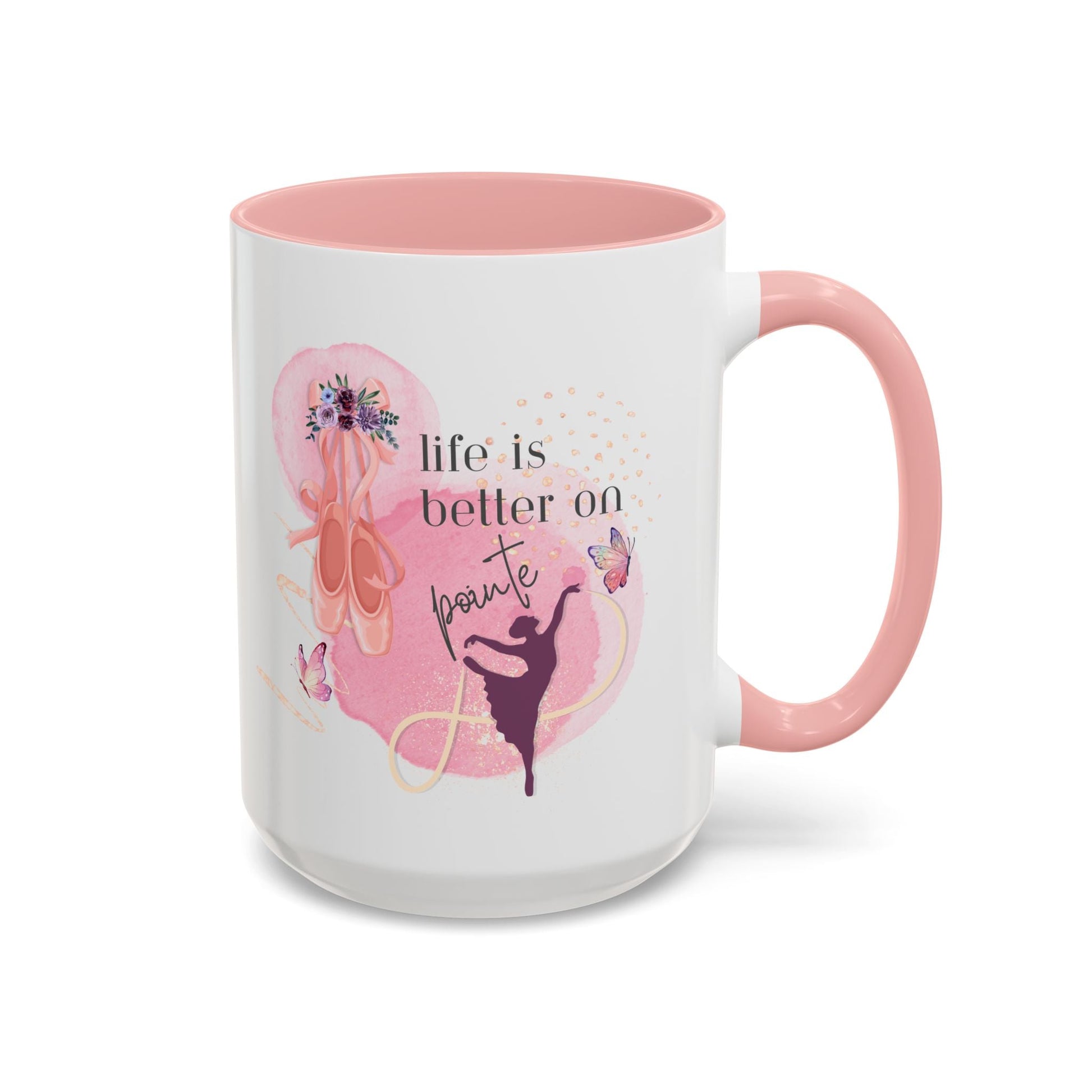 Accent Coffee Mug (11, 15oz) Life is Better on Pointe Ballerina - aburgessandco.com