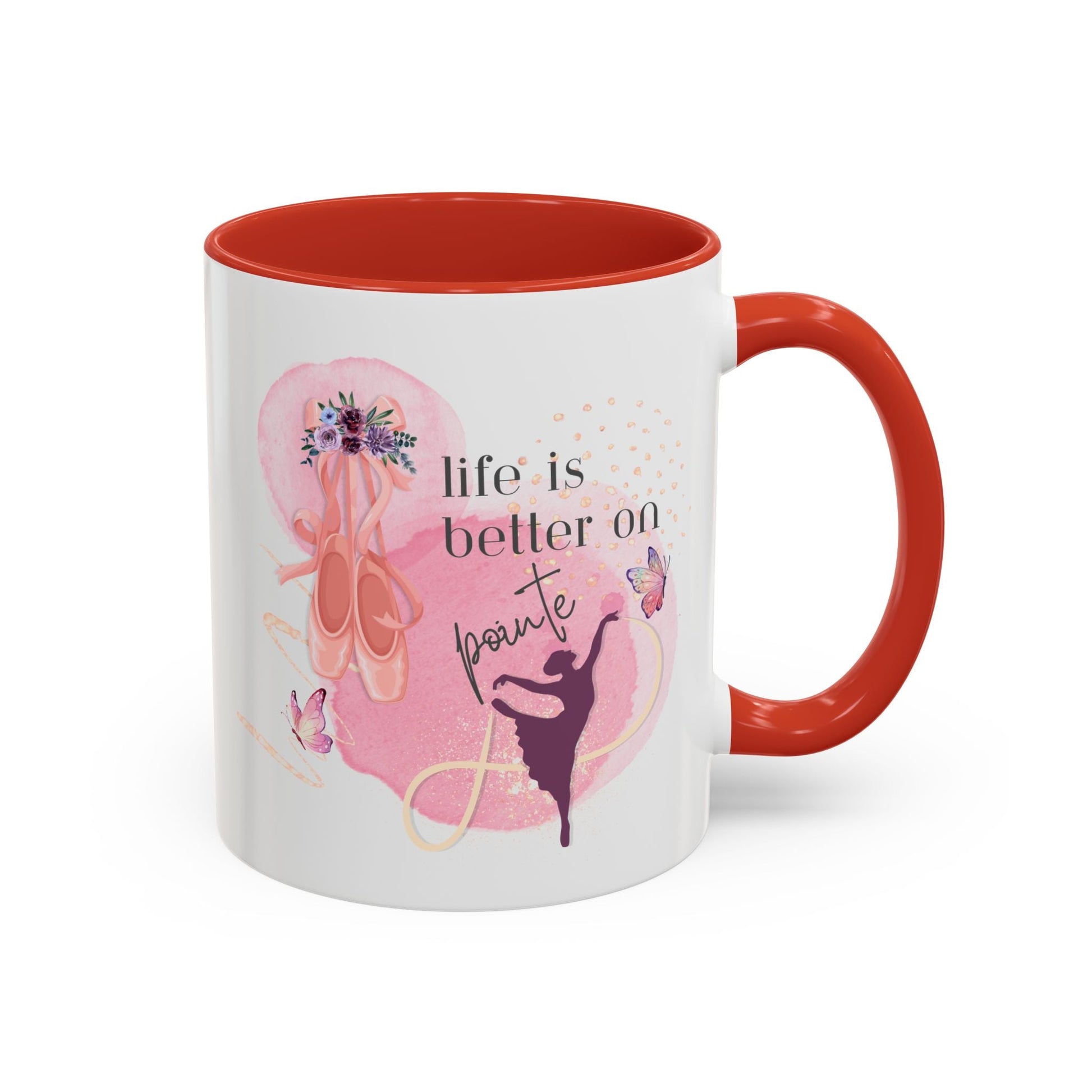 Accent Coffee Mug (11, 15oz) Life is Better on Pointe Ballerina - aburgessandco.com