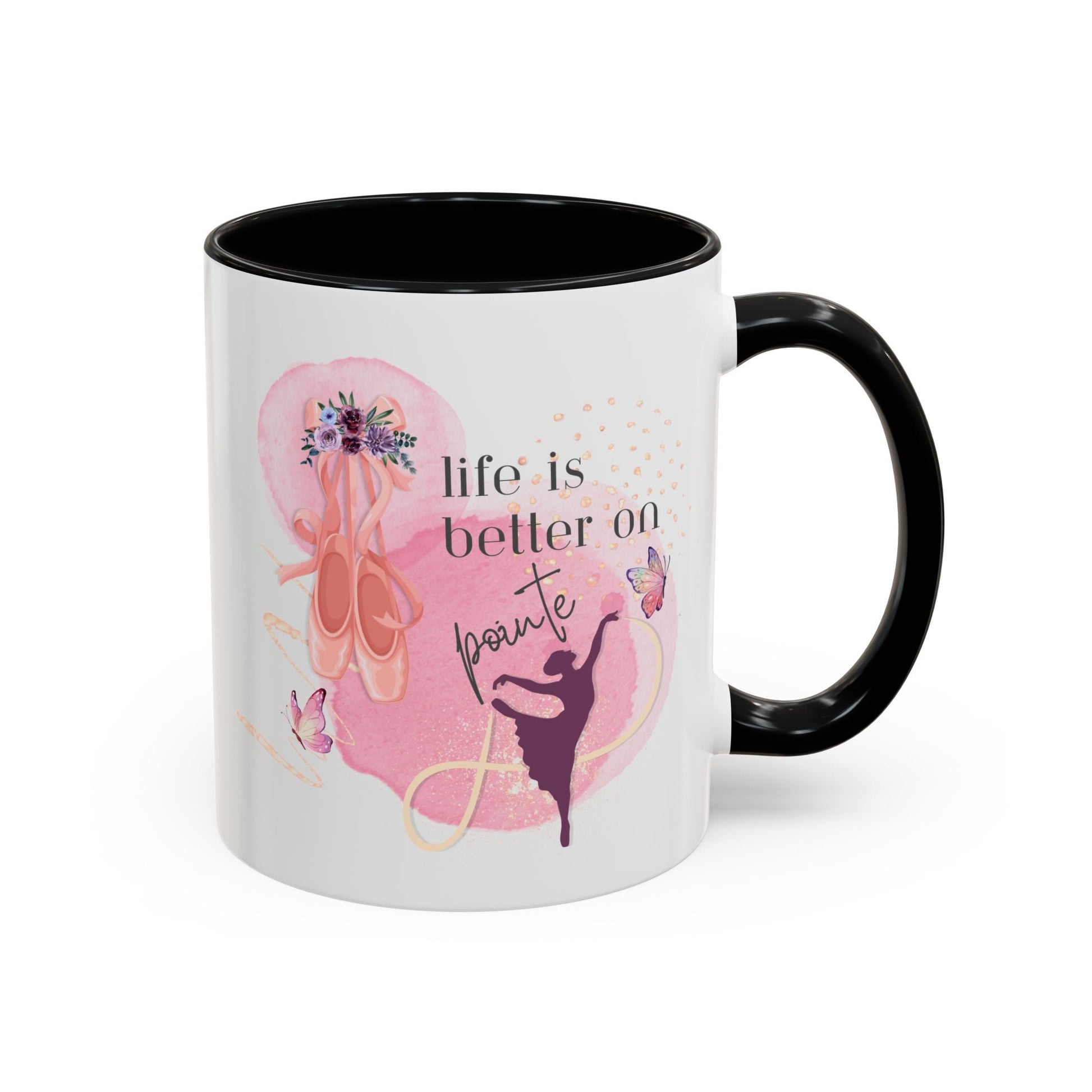 Accent Coffee Mug (11, 15oz) Life is Better on Pointe Ballerina - aburgessandco.com