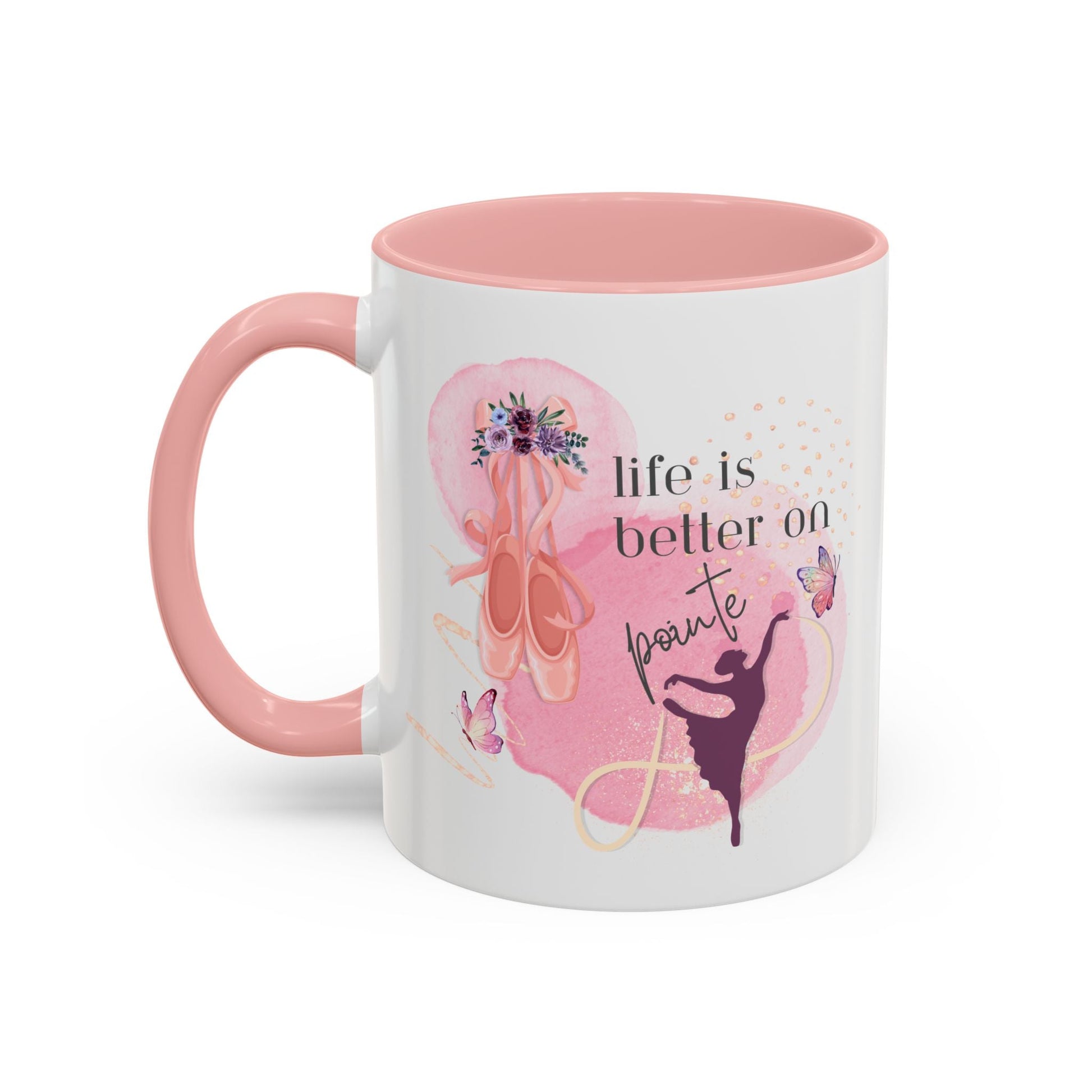 Accent Coffee Mug (11, 15oz) Life is Better on Pointe Ballerina - aburgessandco.com