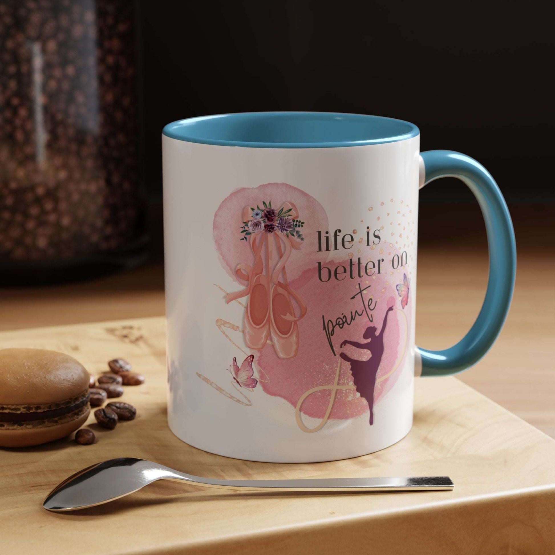 Accent Coffee Mug (11, 15oz) Life is Better on Pointe Ballerina - aburgessandco.com