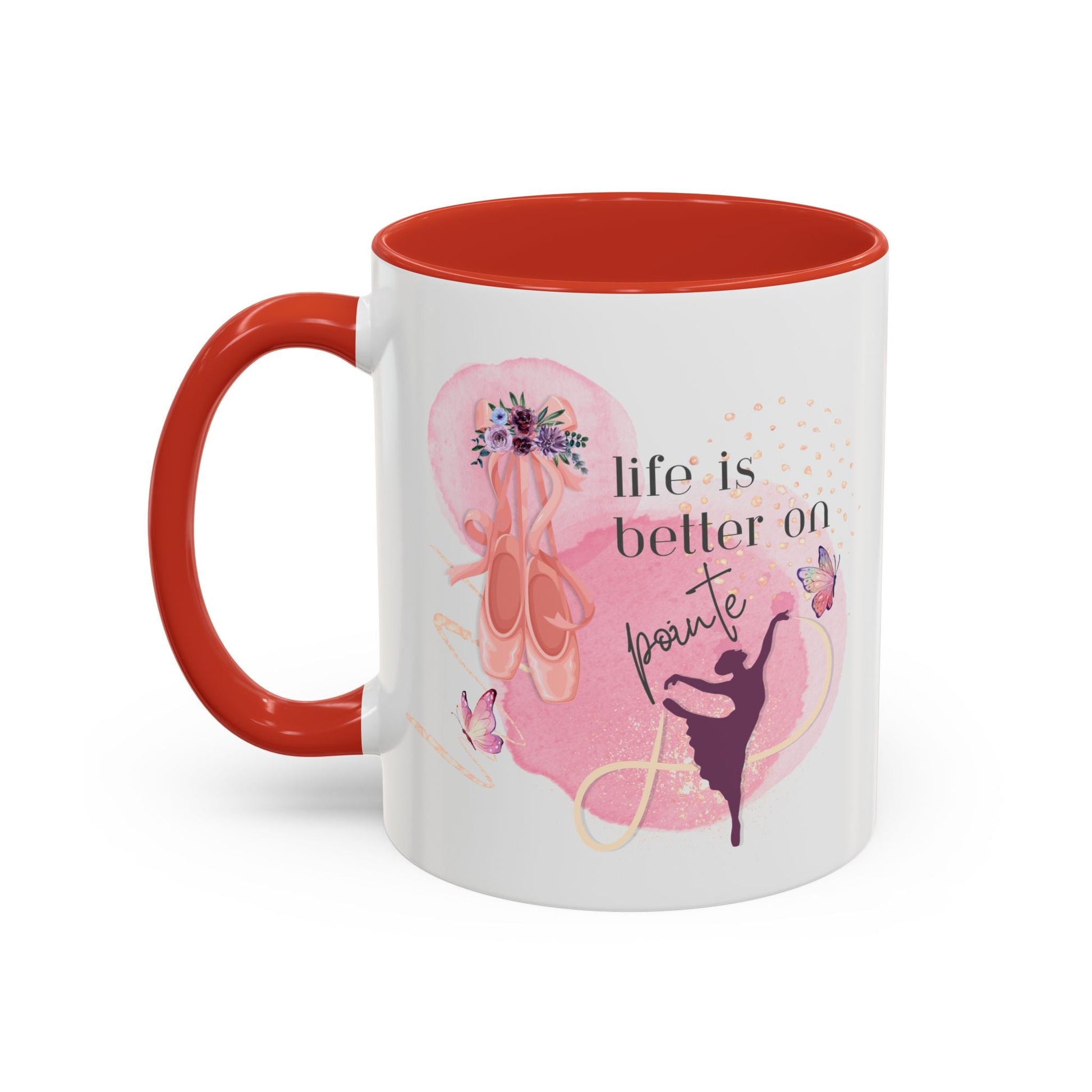 Accent Coffee Mug (11, 15oz) Life is Better on Pointe Ballerina - aburgessandco.com