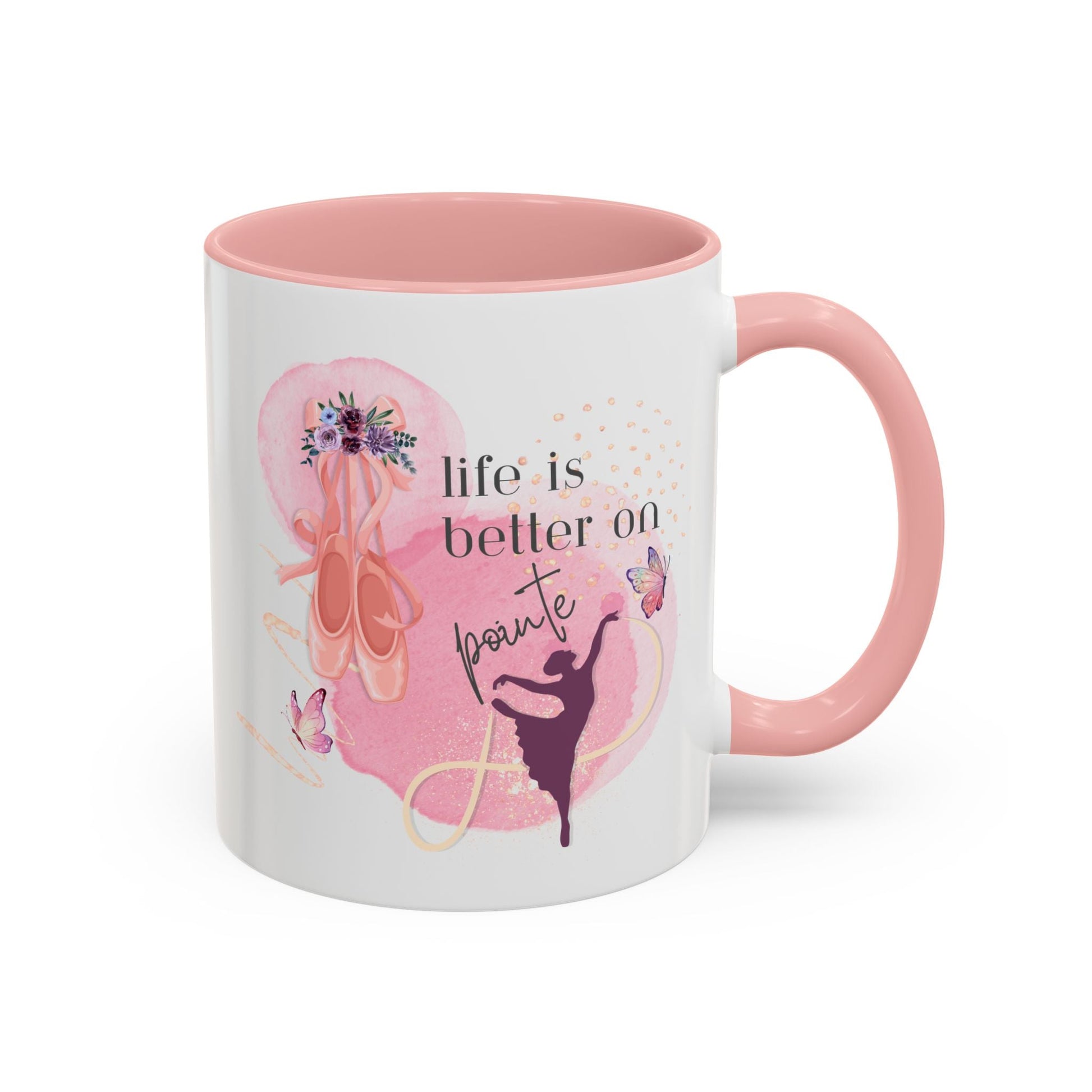 Accent Coffee Mug (11, 15oz) Life is Better on Pointe Ballerina - aburgessandco.com