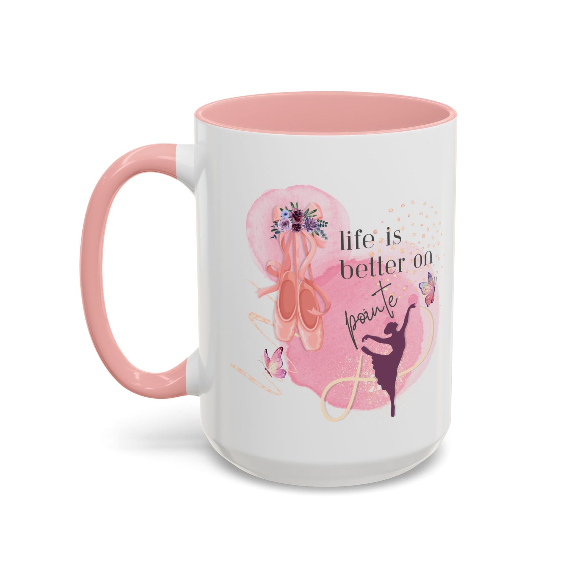 Accent Coffee Mug (11, 15oz) Life is Better on Pointe Ballerina - aburgessandco.com