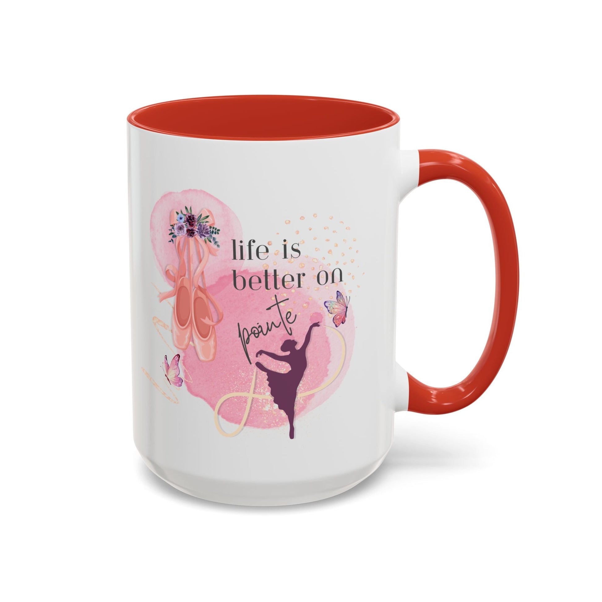 Accent Coffee Mug (11, 15oz) Life is Better on Pointe Ballerina - aburgessandco.com