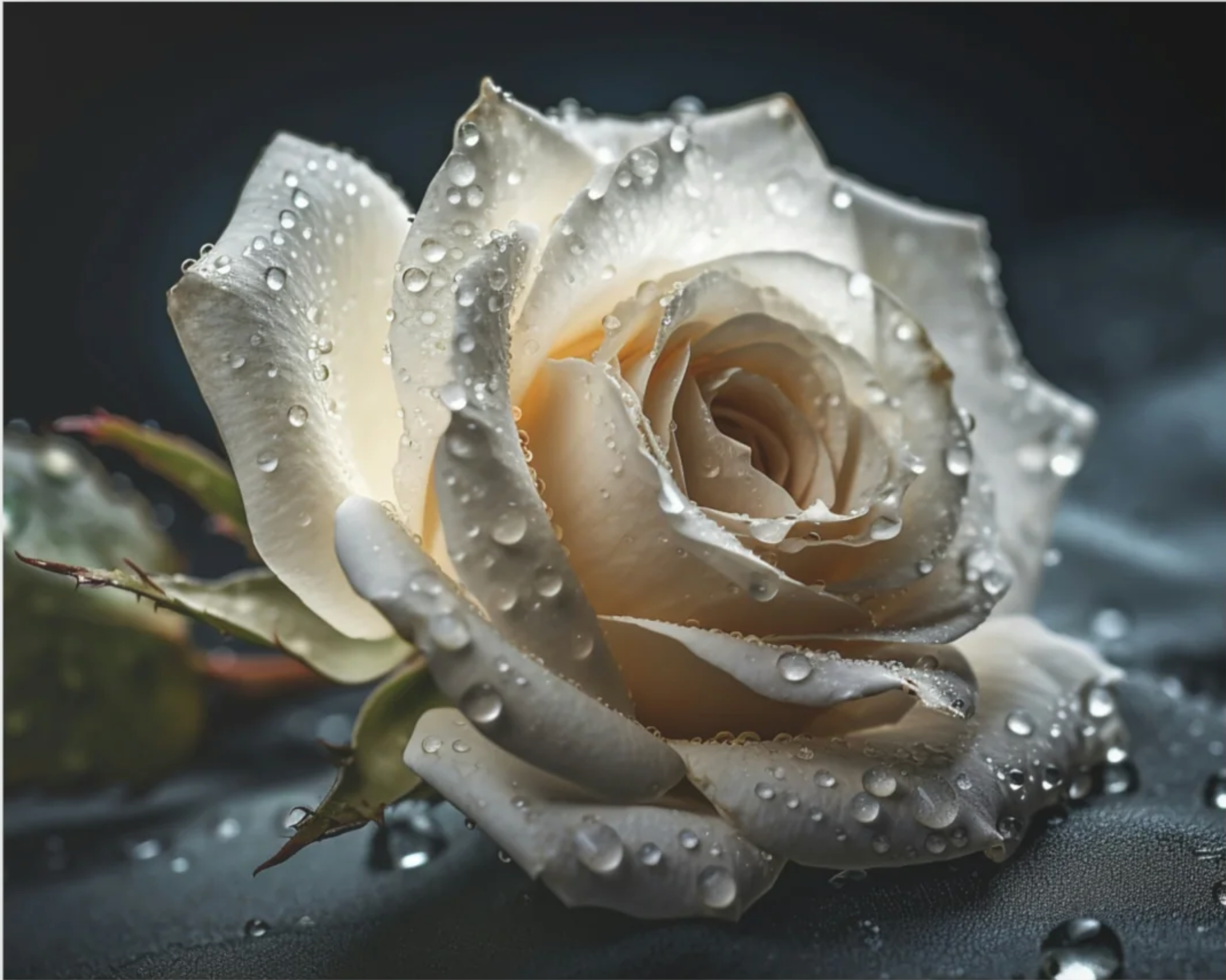 Acrylic single white rose
