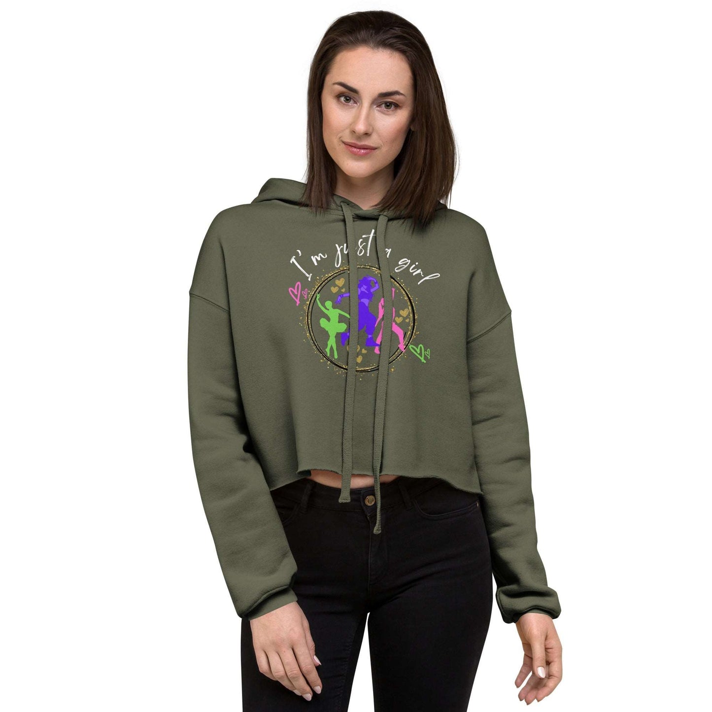 Crop Hoodie, Bold & Chic: I'm Just a Girl Who Loves To Dance - aburgessandco.com
