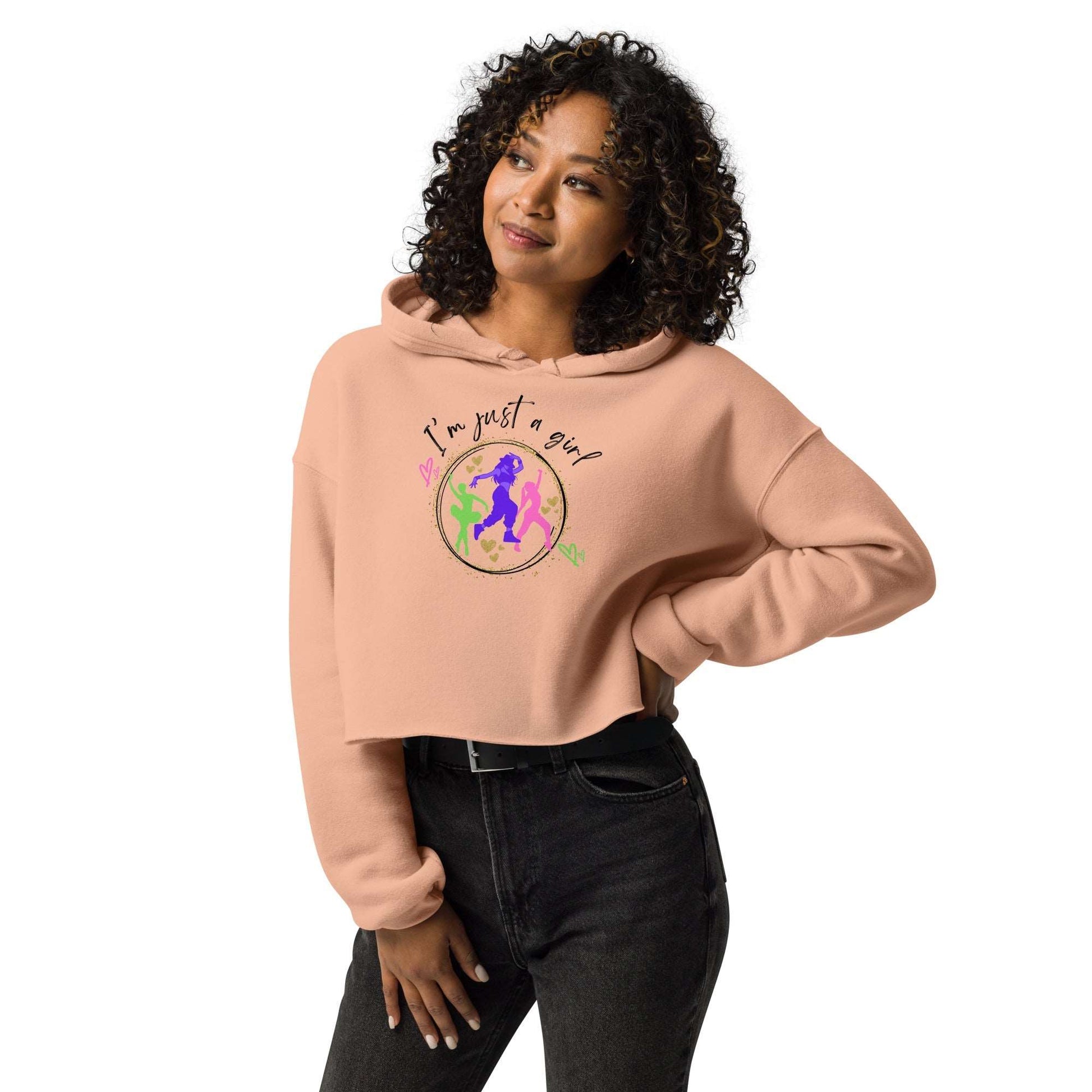 Crop Hoodie, Dance in Style: I'm just a girl who loves to dance - aburgessandco.com
