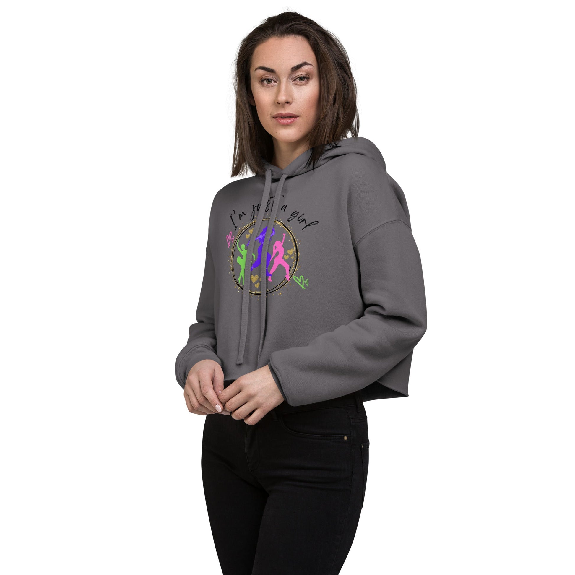 Crop Hoodie, Dance in Style: I'm just a girl who loves to dance - aburgessandco.com