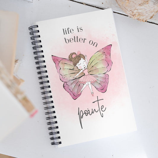 Spiral notebook - Young Ballerina with Butterfly Wings
