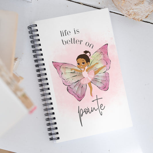 Spiral notebook - Young Ballerina With Butterfly Wings - African-Decent
