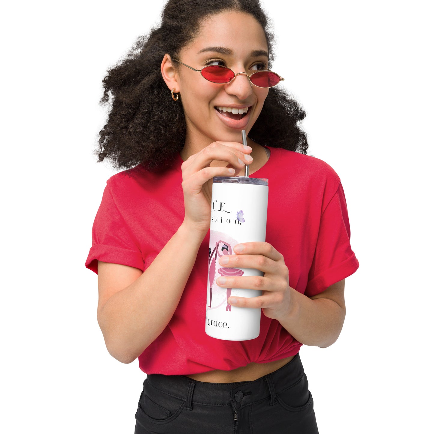 Dance with Passion Move with Grace Stainless steel tumbler